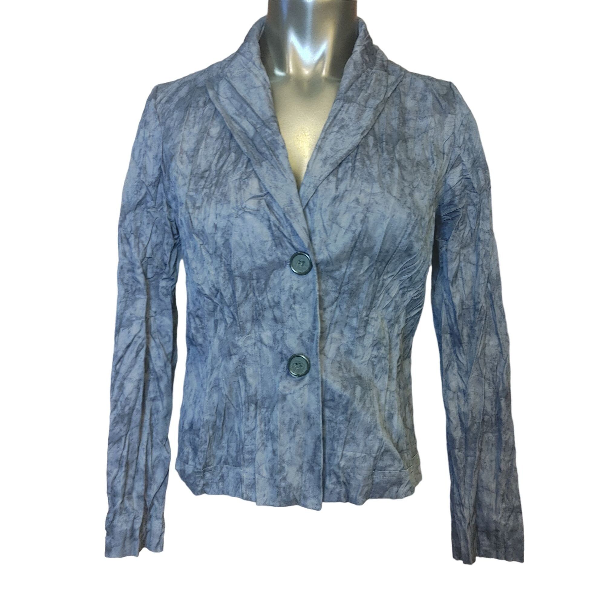 Other ALBERTO MAKALI Womens 8 Blue Tie Dye Crinkle Notched Collar Size M / US 6-8 / IT 42-44 - 1 Thumbnail