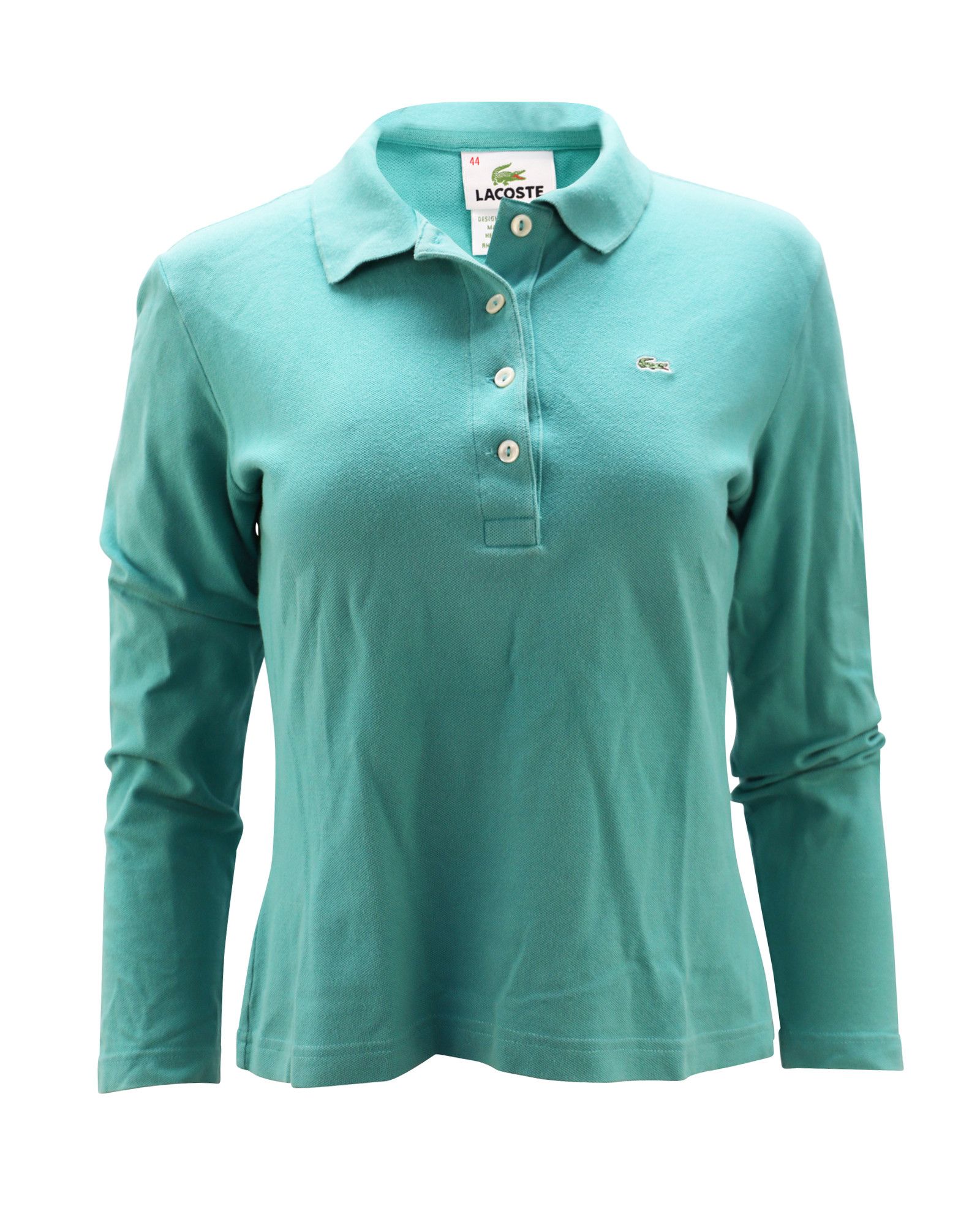 Lacoste Lacoste Long Sleeve Polo in Teal Cotton Size 26" / US 2 / IT 38 - 1 Thumbnail
