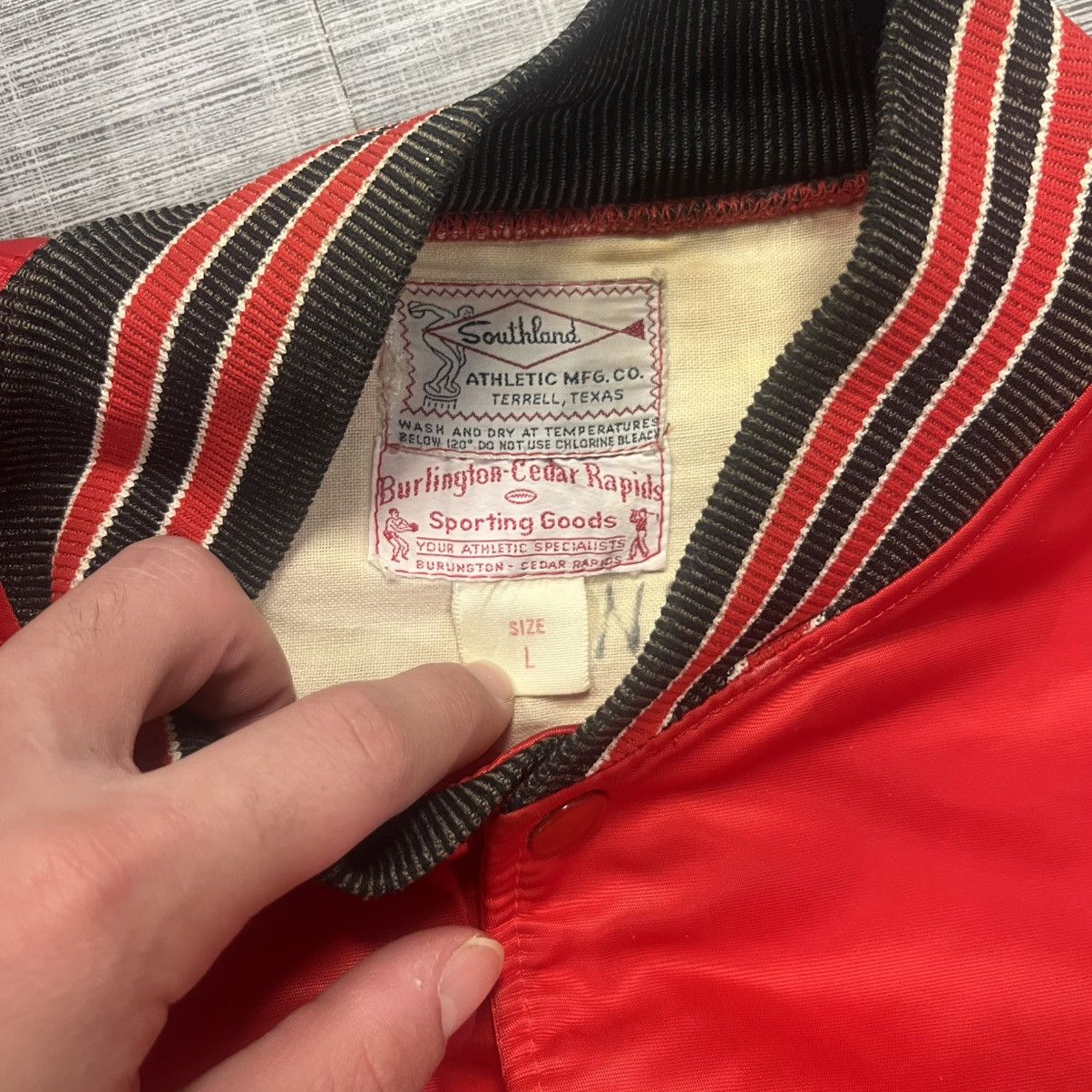 Designer × Vintage VTG 1960s-70s Era School Bomber Jacket Size US L / EU 52-54 / 3 - 3 Thumbnail