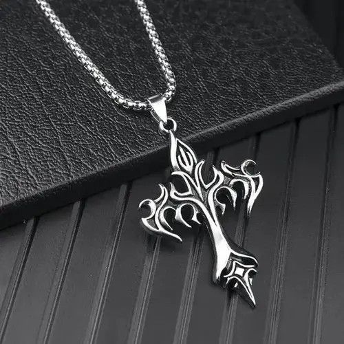 Other Cross Pendant Stainless Steel Chain Necklace Size ONE SIZE - 1 Thumbnail