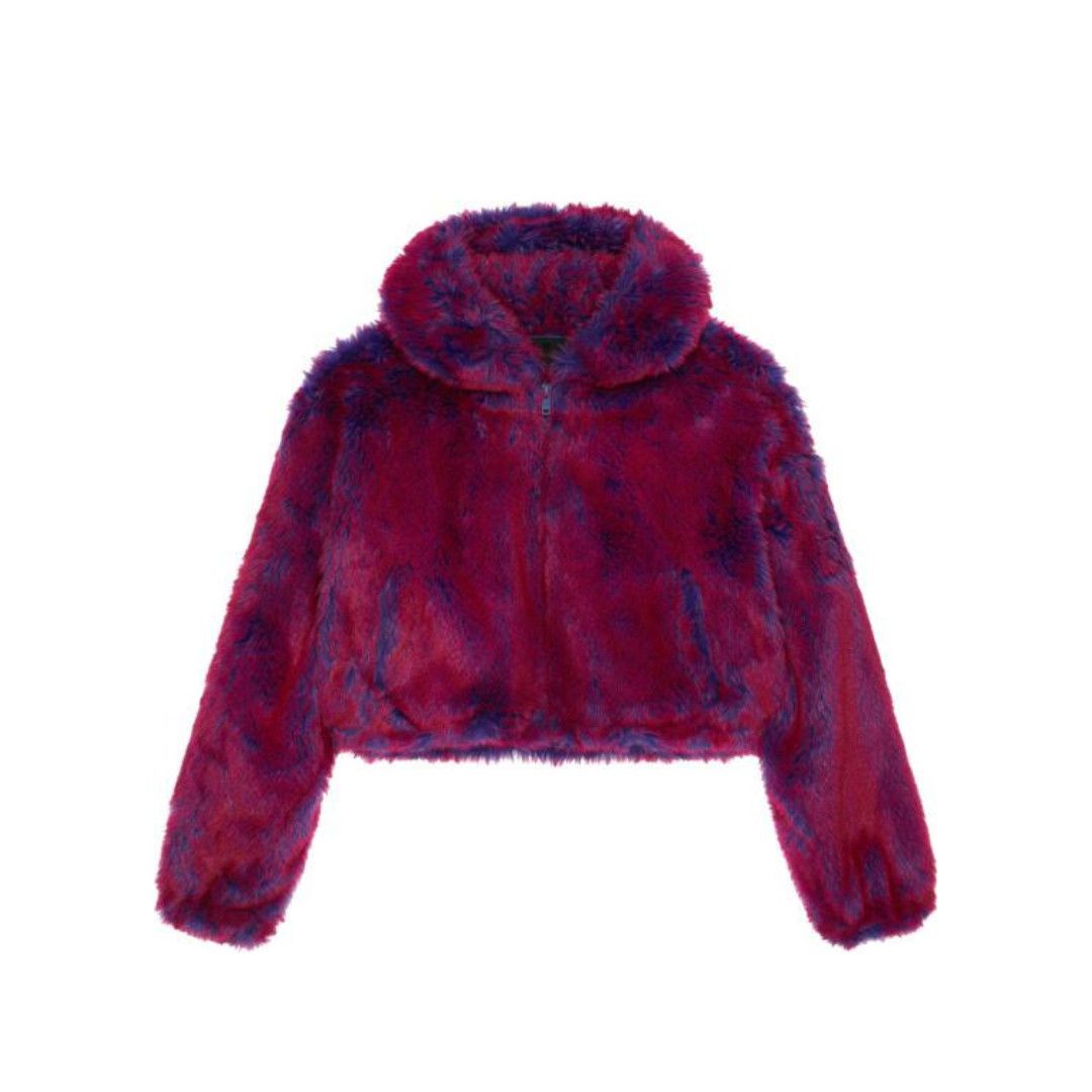 Givenchy o1mle0325 Cropped Hooded Bomber Jacket in Fuchsia & Blue Size XL / US 12-14 / IT 48-50 - 1 Thumbnail