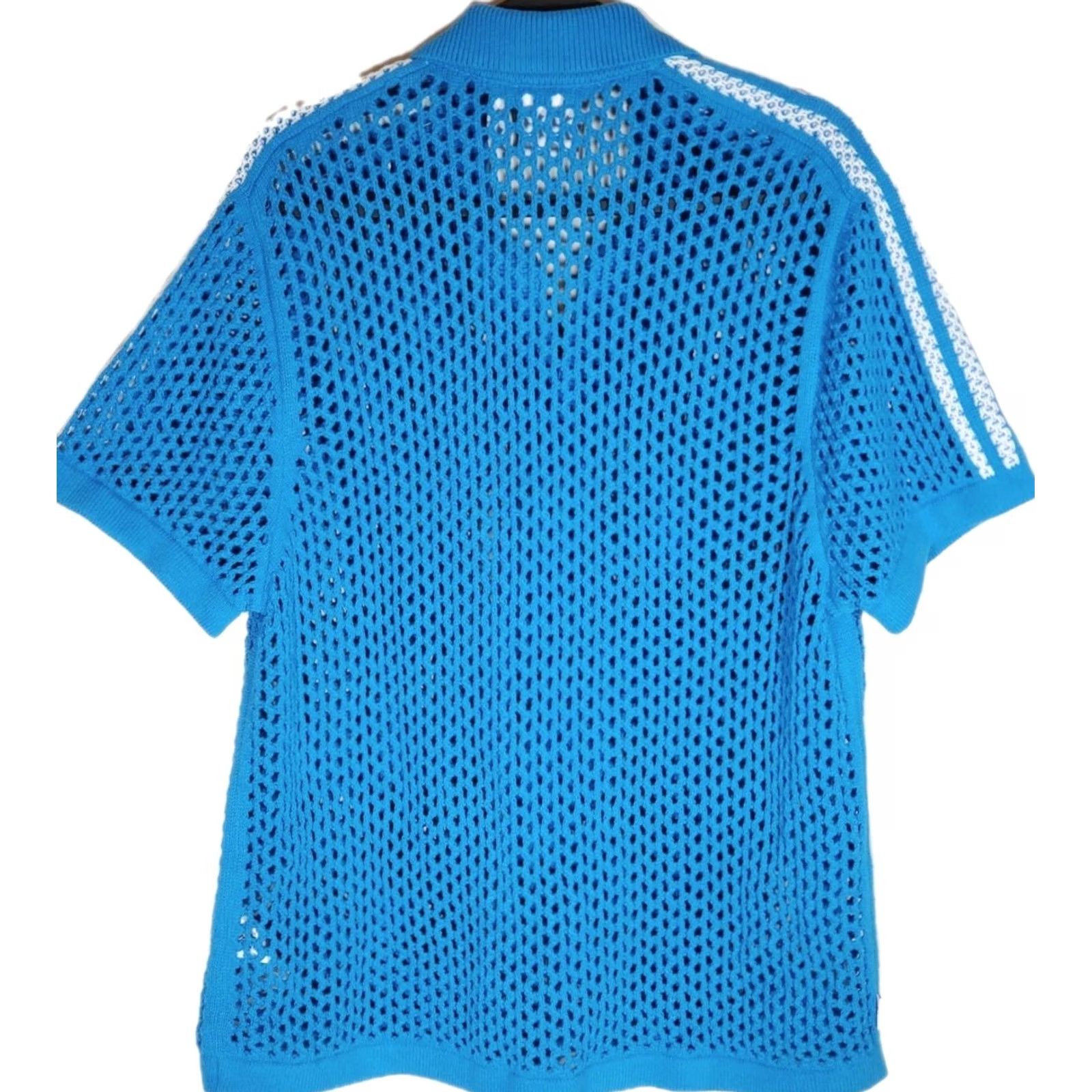 Adidas adidas CLOT Polo Crochet Bright Blue JE9592 Unisex Shirt M Size US M / EU 48-50 / 2 - 2 Thumbnail