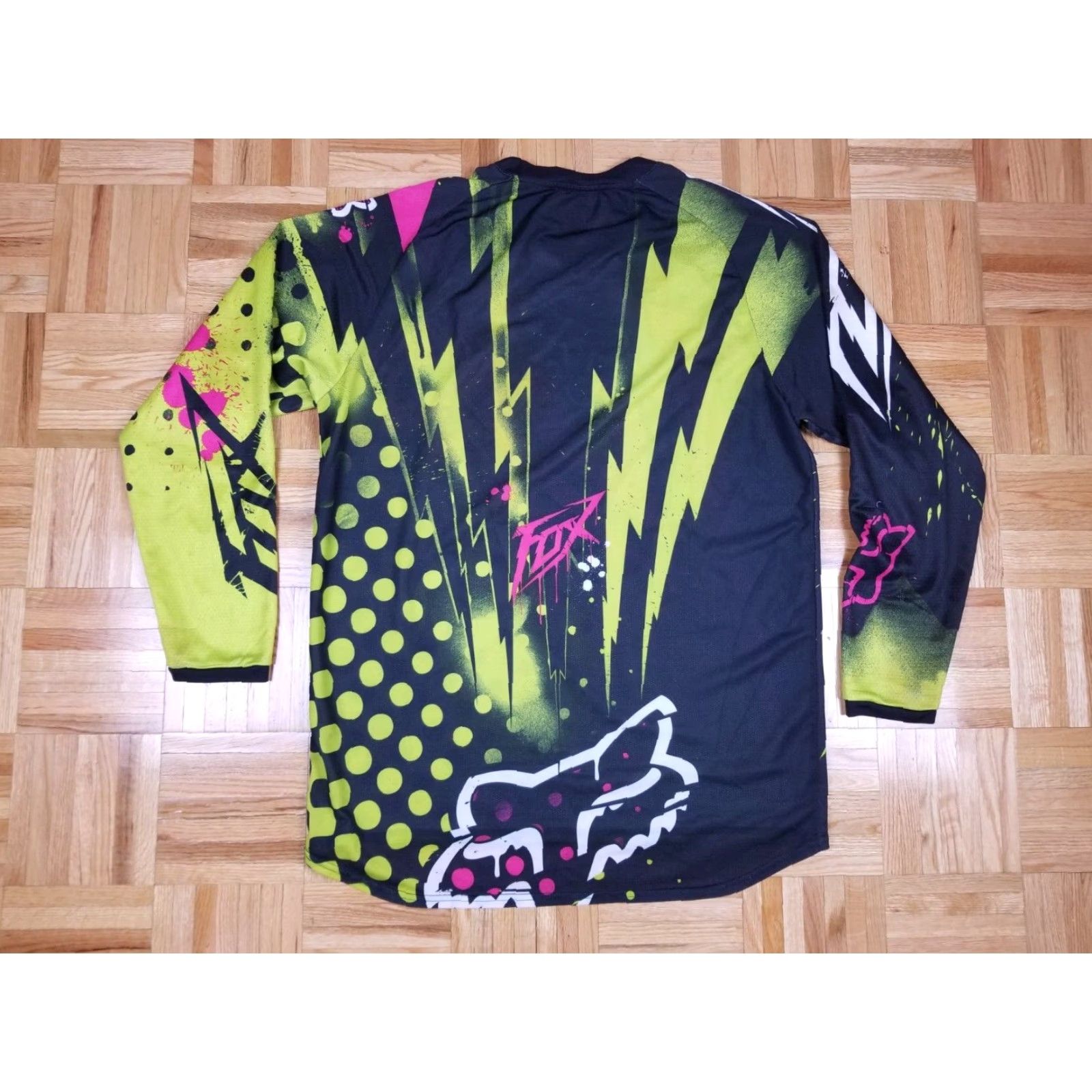 Fox Racing VINTAGE Fox Racing Motocross Sport Jersey SHIRT Mens Large Black Cotton Jersey with Straps Lined Pullover Racing Sports Theme 90s Size US L / EU 52-54 / 3 - 7 Thumbnail
