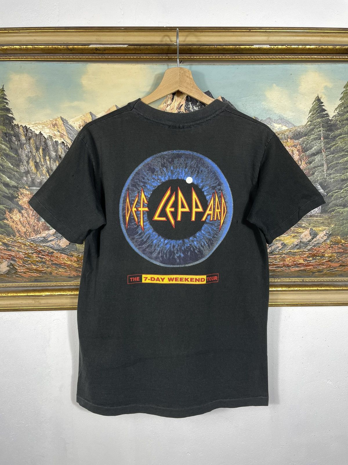 Band Tees Def Leppard Black Vintage 90s Tee Rock Metal Adrenalize Tour Size US M / EU 48-50 / 2 - 2 Thumbnail