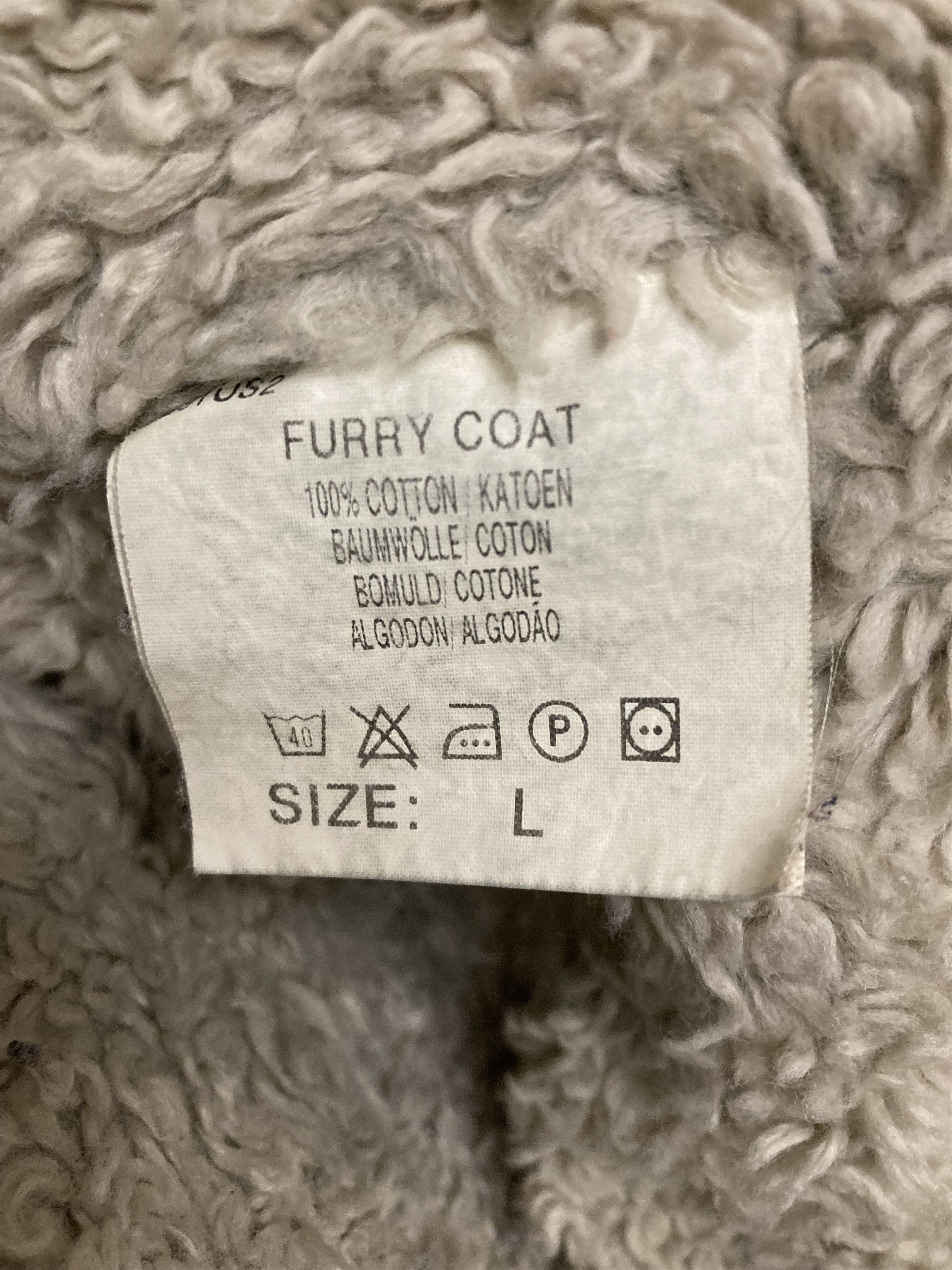 Lee Vintage 90s Denim Lee Long Furry Coat Afghan Fur Lined -L Size L / US 10 / IT 46 - 11 Thumbnail