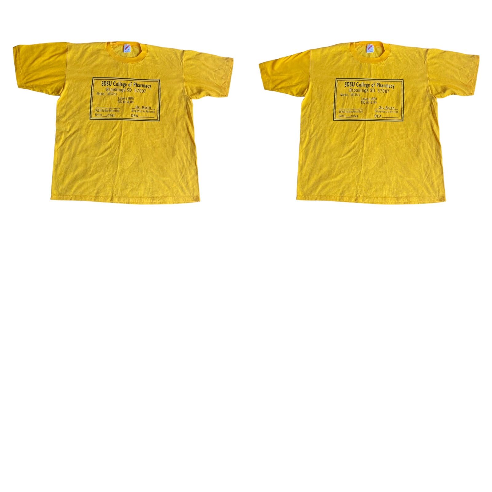 Vintage VINTAGE Single Jerezees Yellow Shirt SDSU College Of Pharmacy XL Men’s Crew Neck Short Sleeve Knit Cotton Blend Logo Size US XL / EU 56 / 4 - 9 Thumbnail
