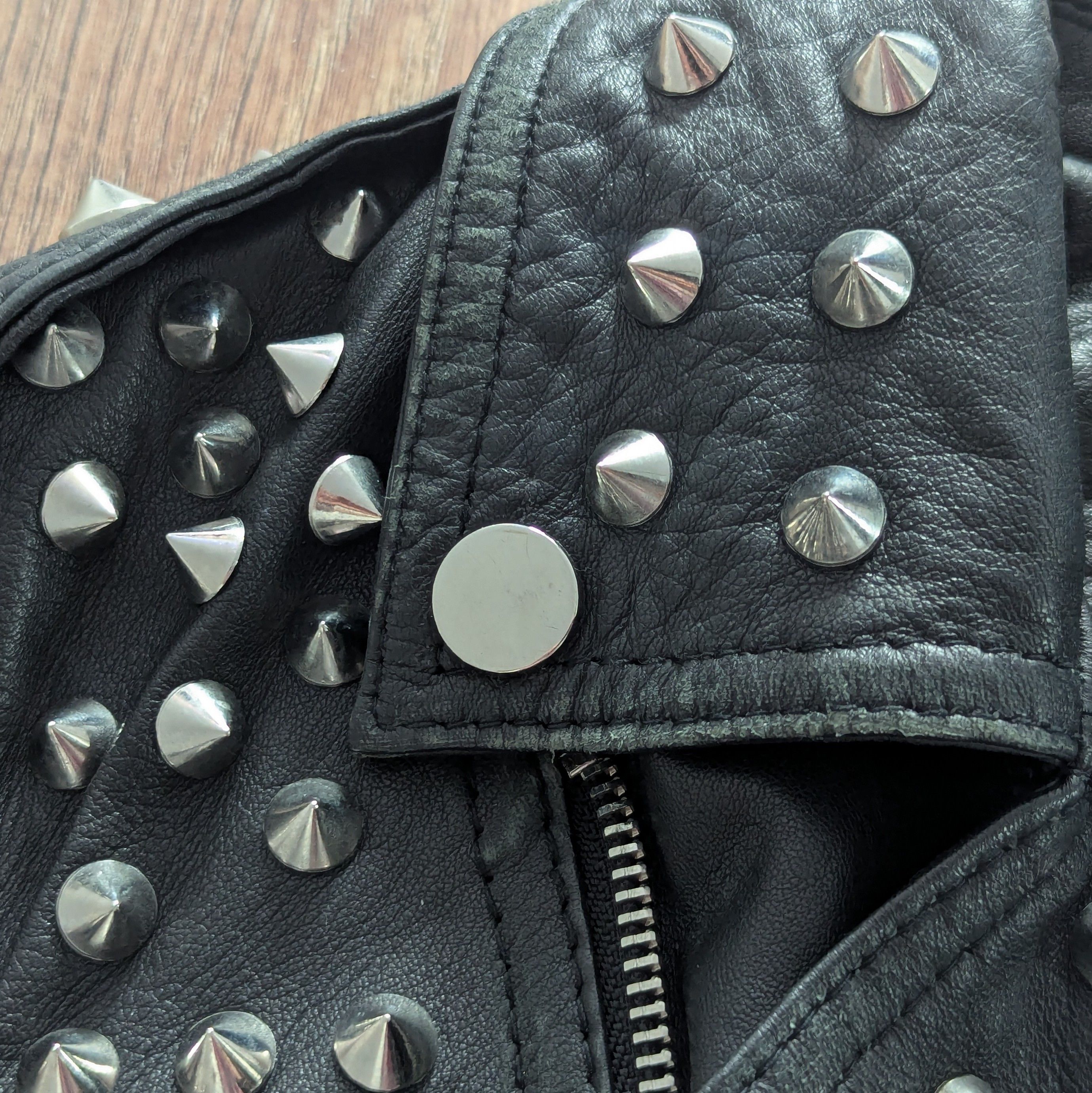 Zara Zara Studded cMotorcycle Biker Jacket Sailor Patches Size XS / US 0-2 / IT 36-38 - 6 Thumbnail