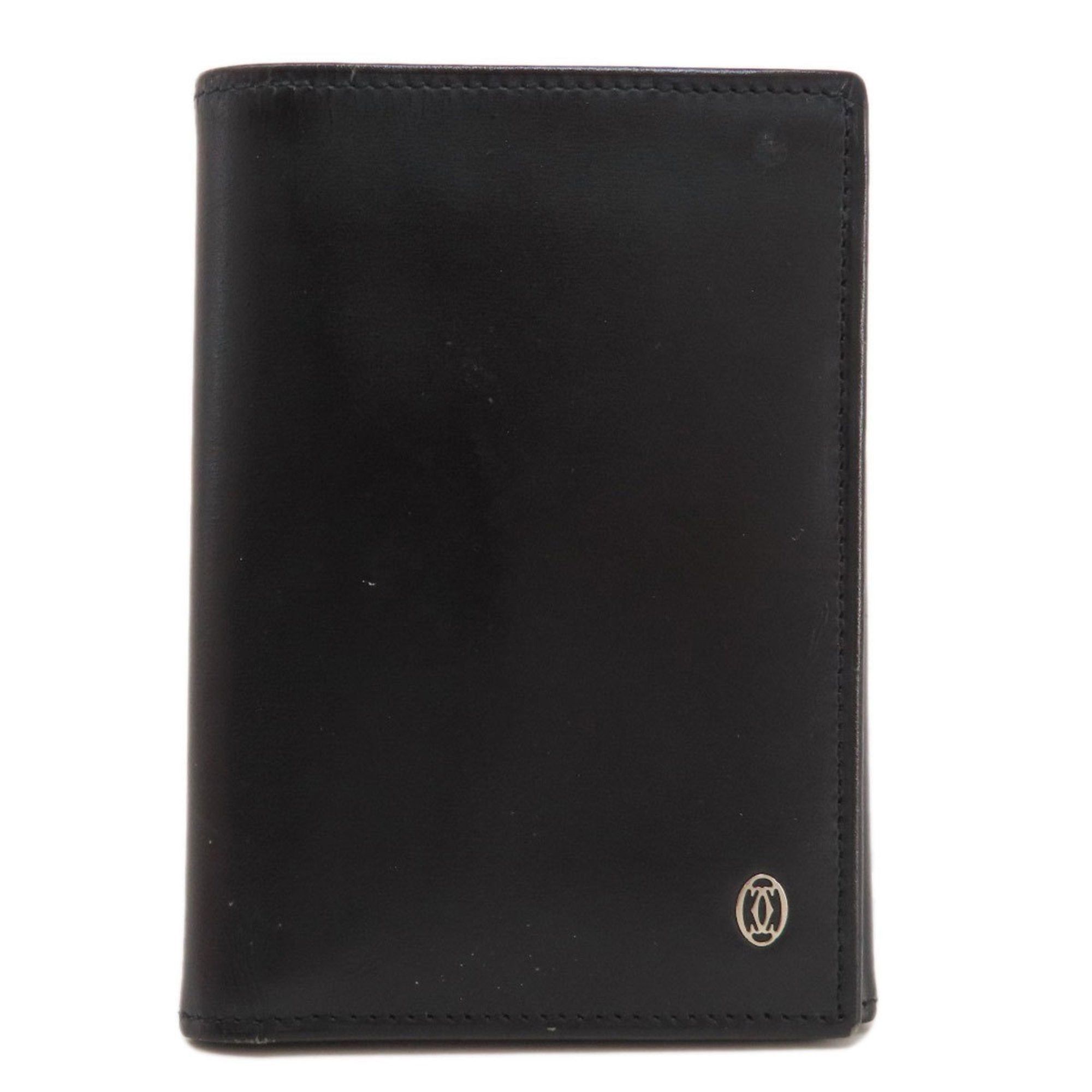 image of Cartier 3-Fold Billfold Bi-Fold Wallet Leather Ladies in Brown, Women's