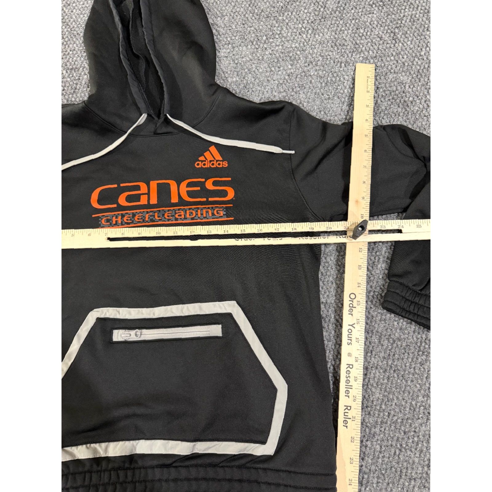 Adidas Adidas Hoodie Womens M Black Canes Cheerleading Pullover Pocket Logo Zipper Size M / US 6-8 / IT 42-44 - 4 Thumbnail