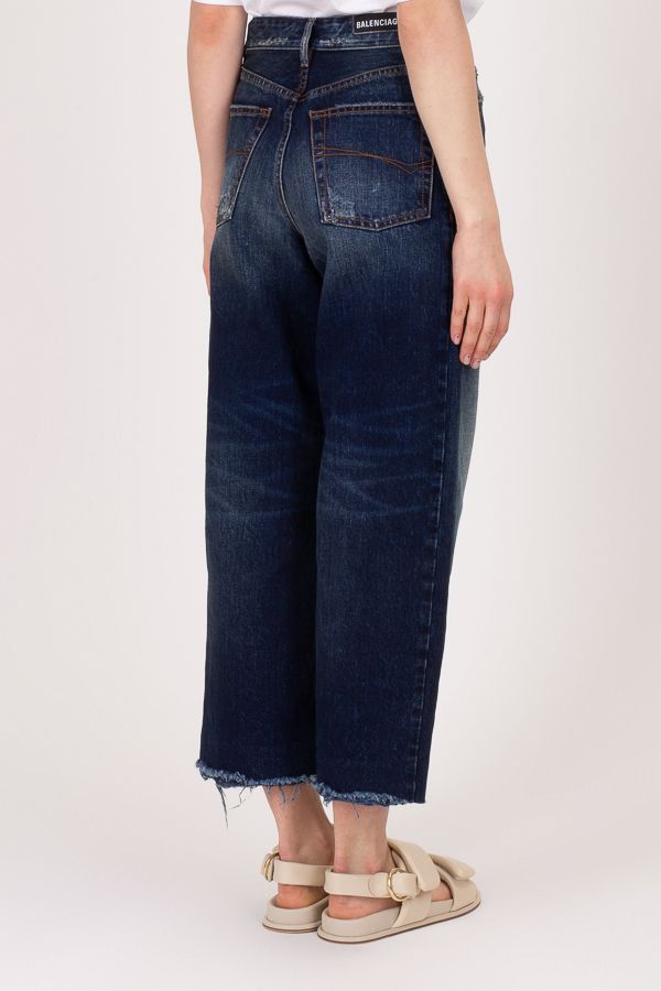 Balenciaga o1in1g0924 Cropped Pants in Blue Size 26" / US 2 / IT 38 - 3 Thumbnail