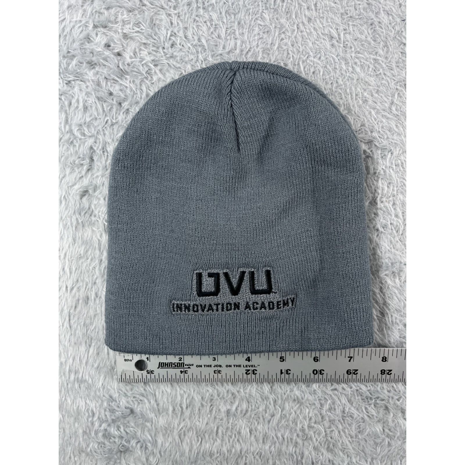 Vintage Utah Valley University Innovation Academy Beanie Toque Adult Gray Knit Acrylic Size ONE SIZE - 4 Thumbnail