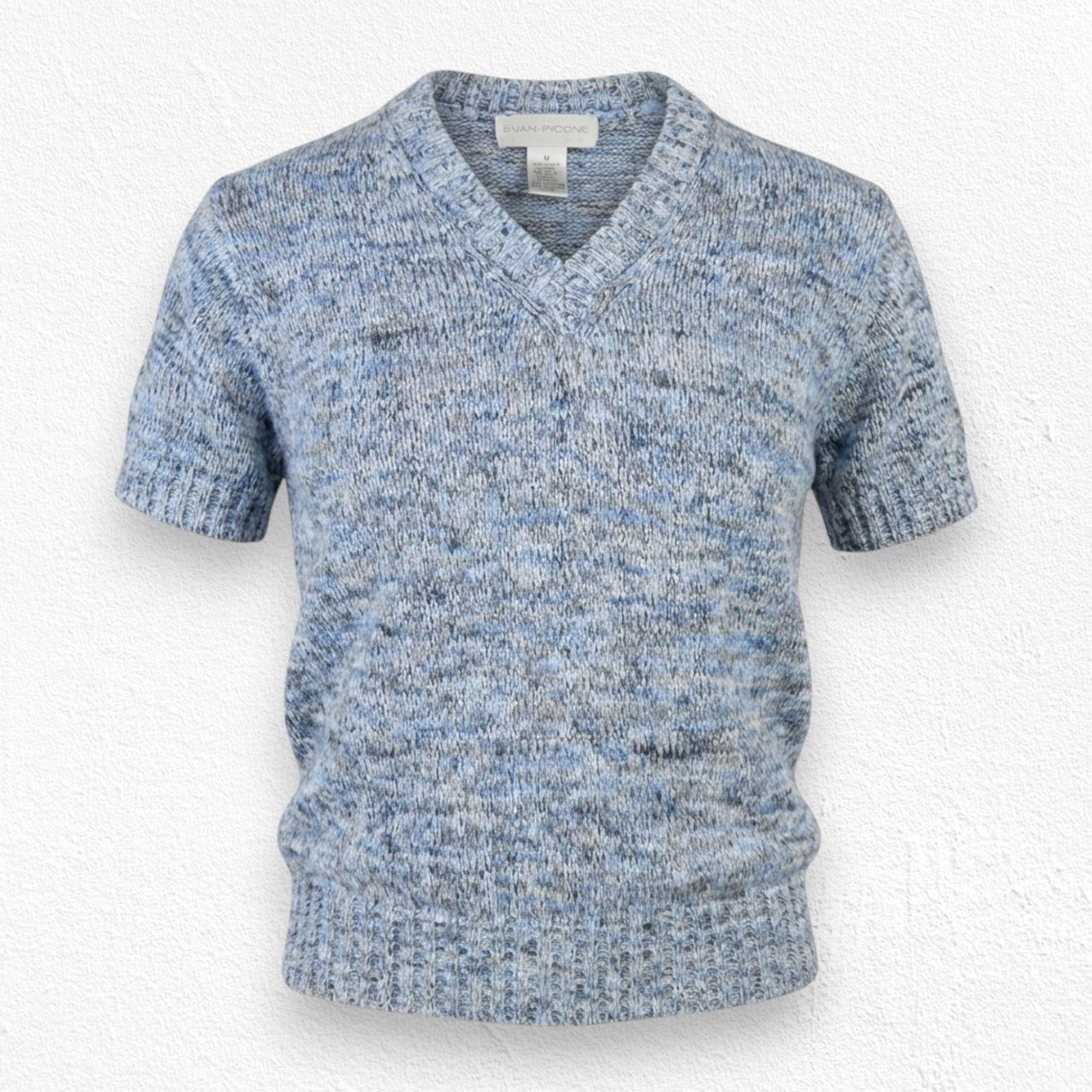 Evan Picone Y2K Evan-Picone Blue Knit Short Sleeve Sweater Size Medium Size M / US 6-8 / IT 42-44 - 1 Thumbnail