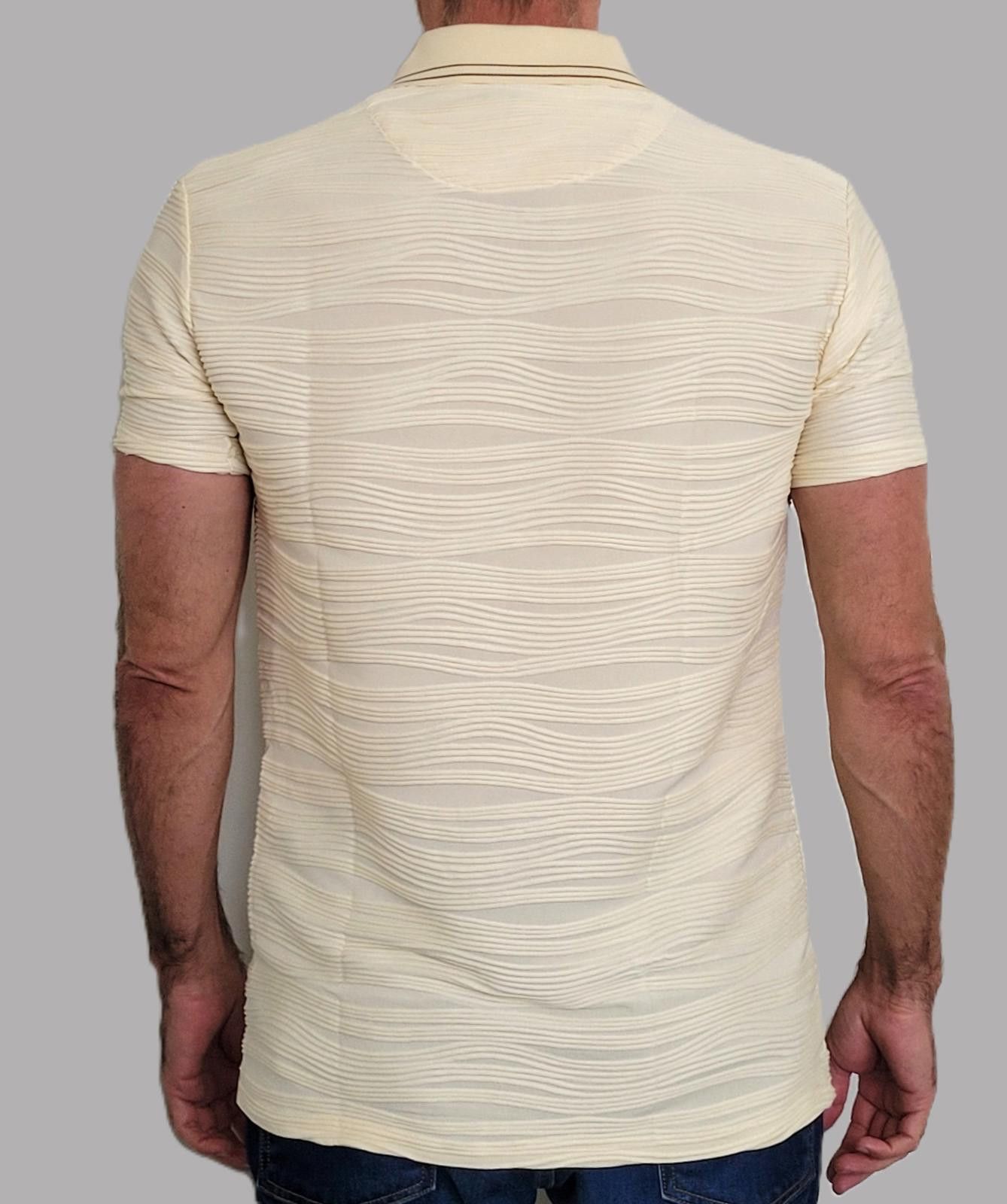 Other PAZO Men's L Cream Textured Polo Shirt Short Sleeve NEW Size US L / EU 52-54 / 3 - 2 Thumbnail