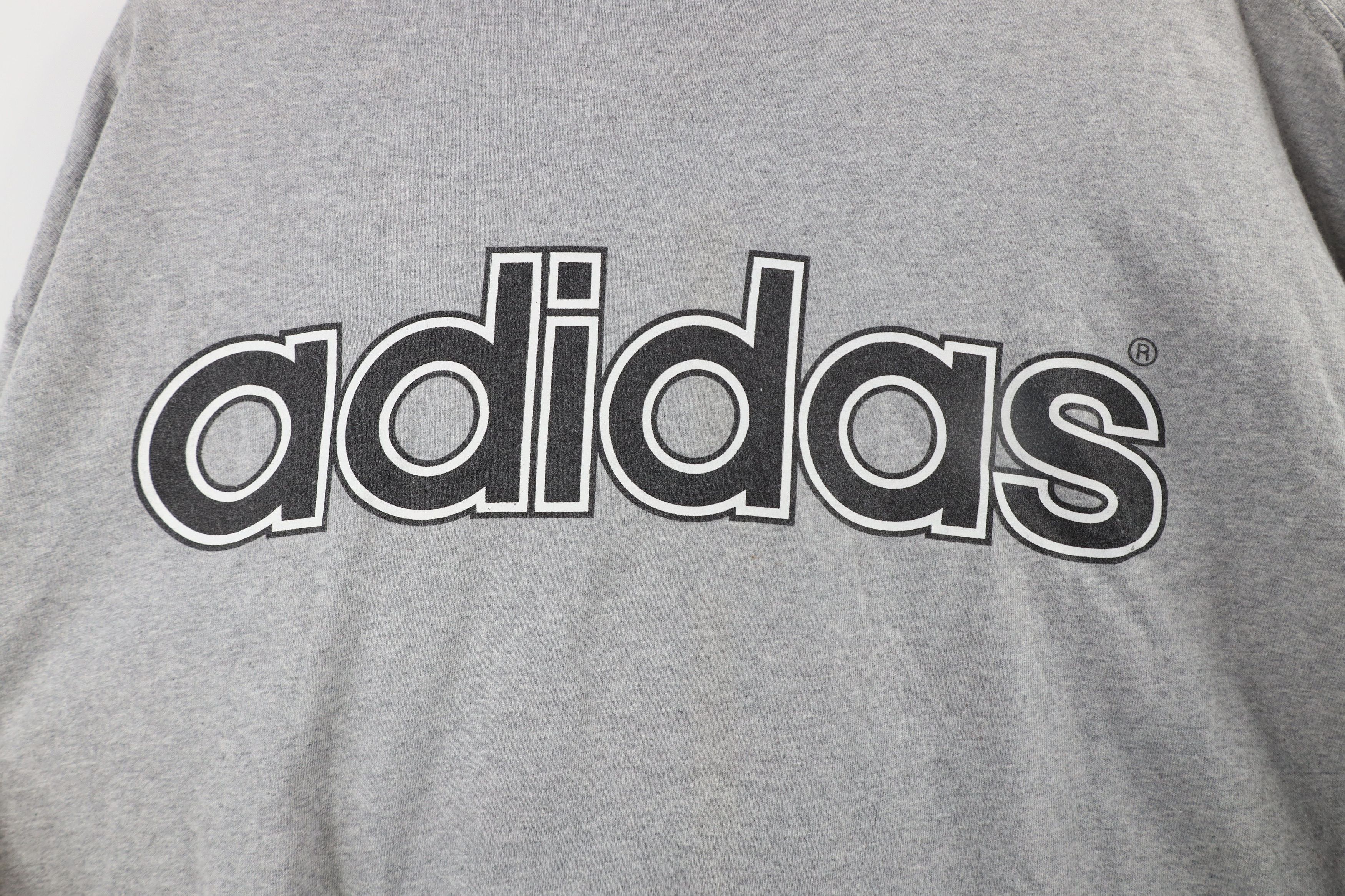 Adidas × Vintage Vintage 90s Adidas Spell Trefoil Striped T-Shirt Gray USA Size US L / EU 52-54 / 3 - 9 Thumbnail