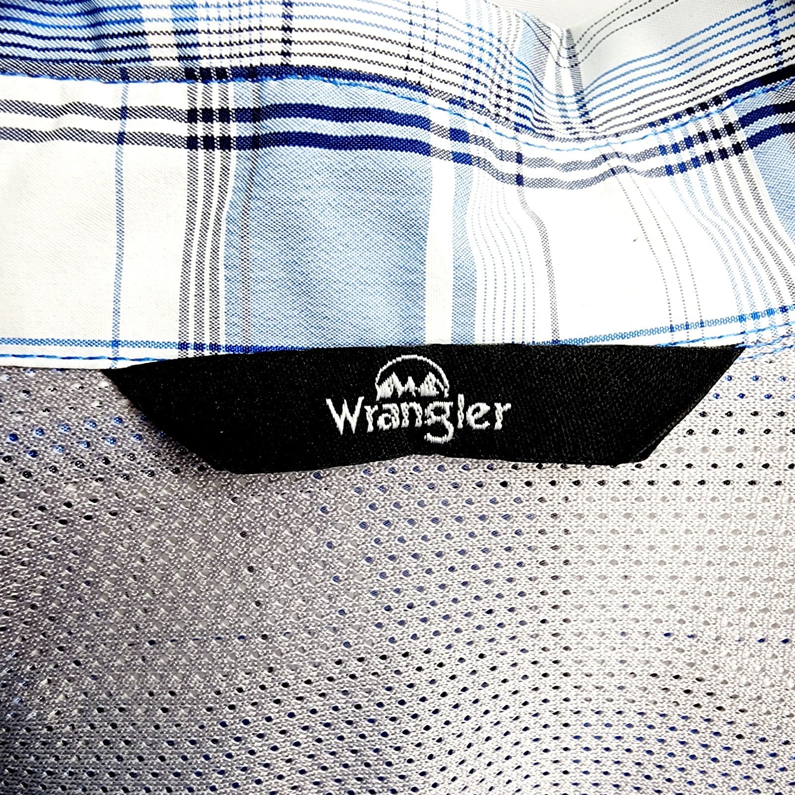 Wrangler Wrangler Men's Blue Plaid Short Sleeve Button Front Shirt Size US XXL / EU 58 / 5 - 3 Thumbnail