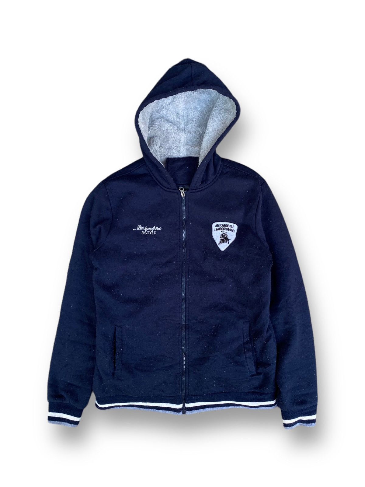 image of Automobili Lamborghini Hoodies Jacket. B9 in Dark Blue, Men's (Size Large)