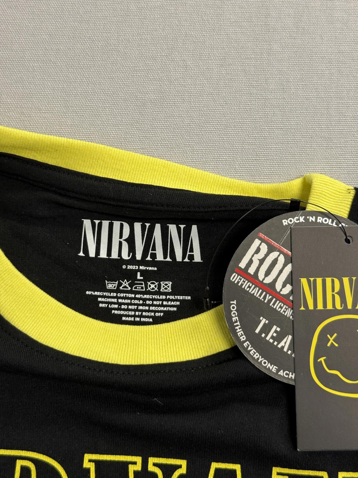 Designer Nirvana Logo Smiley Ringer Tee Black / Yellow XX Eyes Tshirt Size US L / EU 52-54 / 3 - 2 Thumbnail