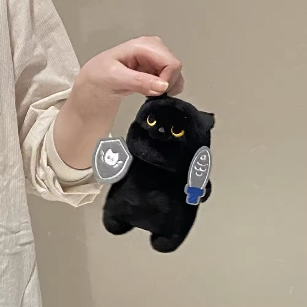 Toy Machine Kawaii Stuffed Detachable Shield Knight Cat Plush Toys Doll Size ONE SIZE - 4 Thumbnail