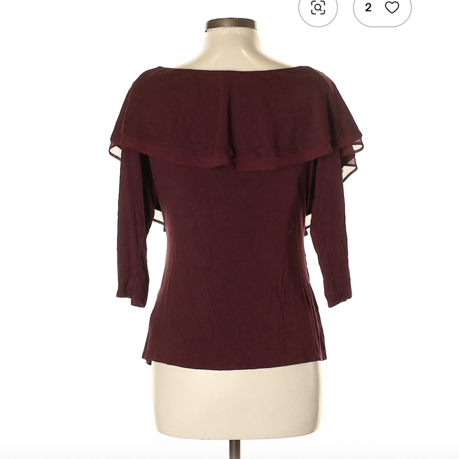 Other White House Black Market Purple 3/4 Sleeve Top Size L Size L / US 10 / IT 46 - 2 Thumbnail