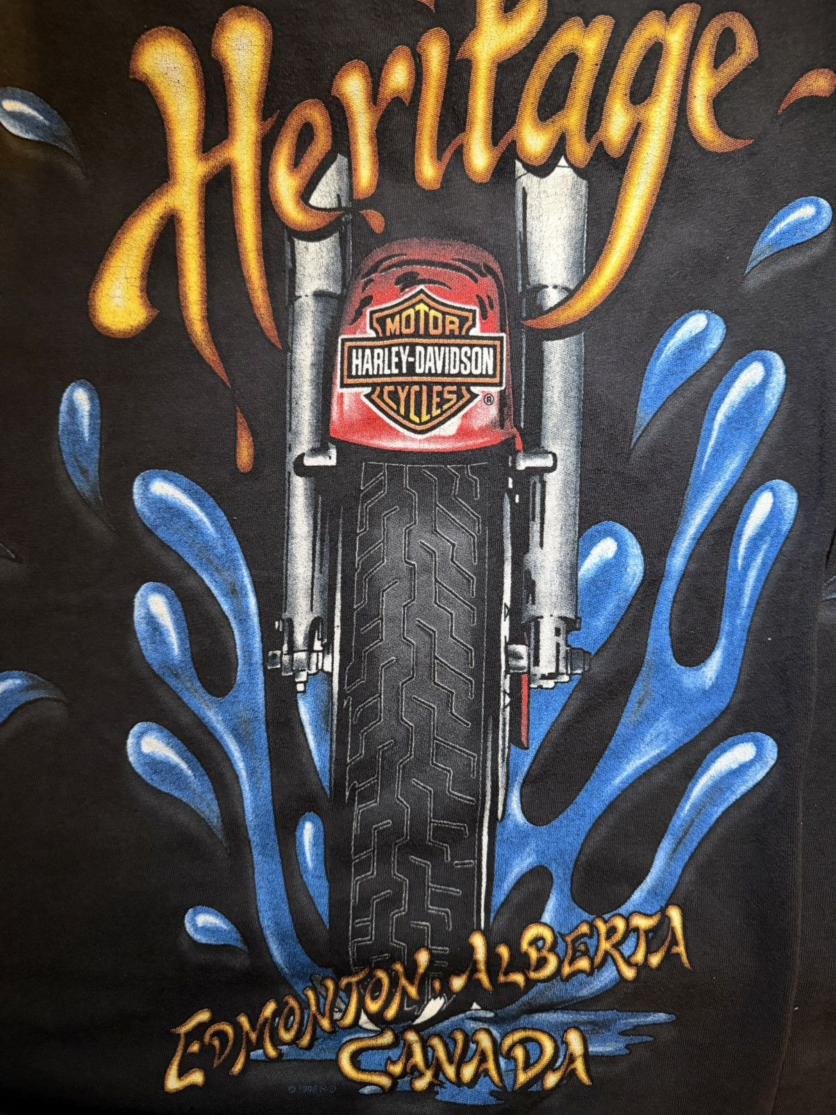 Harley Davidson Rare vintage Harley 90s splash tee Size US XL / EU 56 / 4 - 4 Thumbnail
