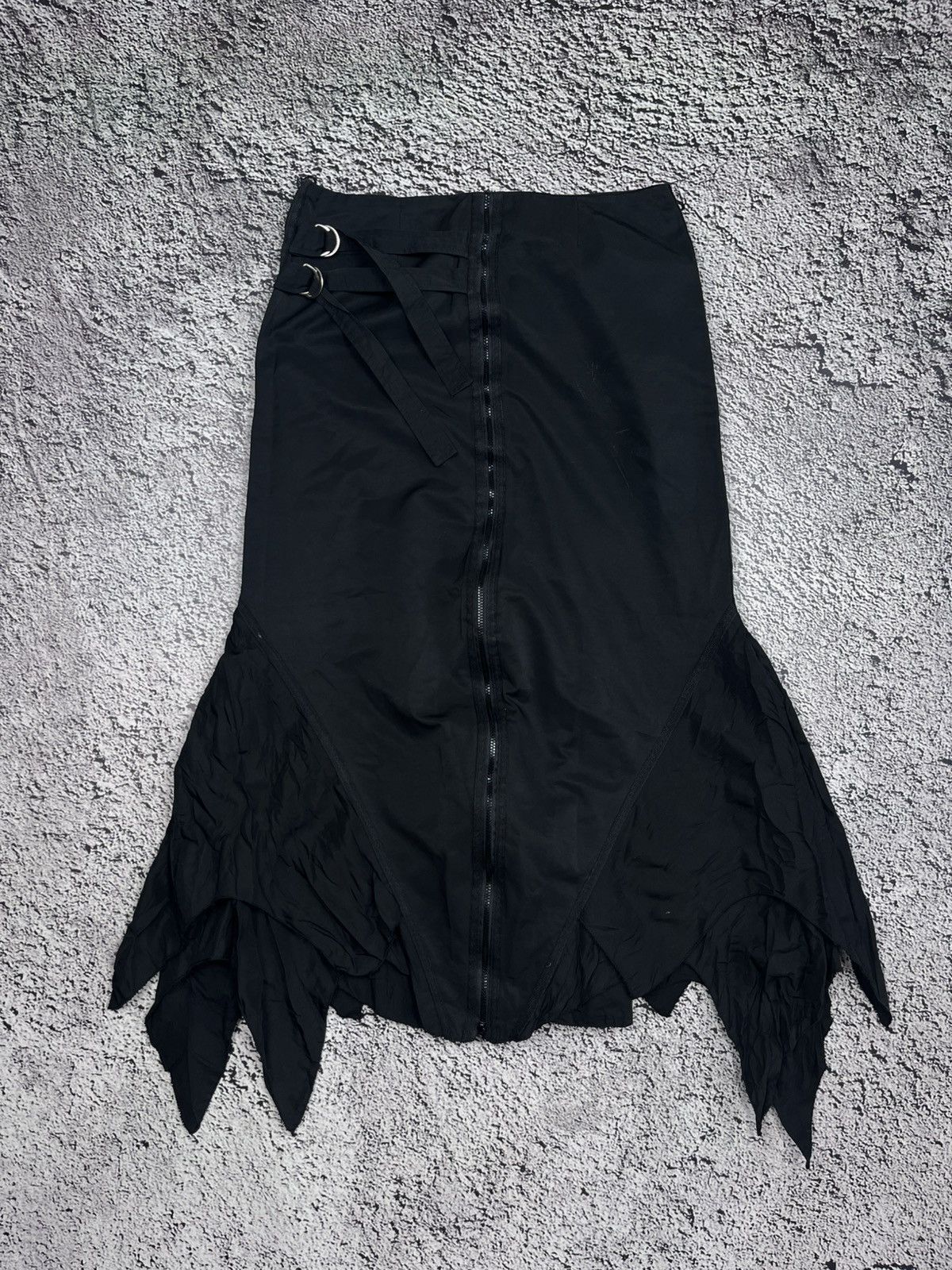 Japanese Brand Gothic Style Vertical Zip Skirt Asymmetrical Grunge Opium Size 30" / US 8 / IT 44 - 4 Thumbnail