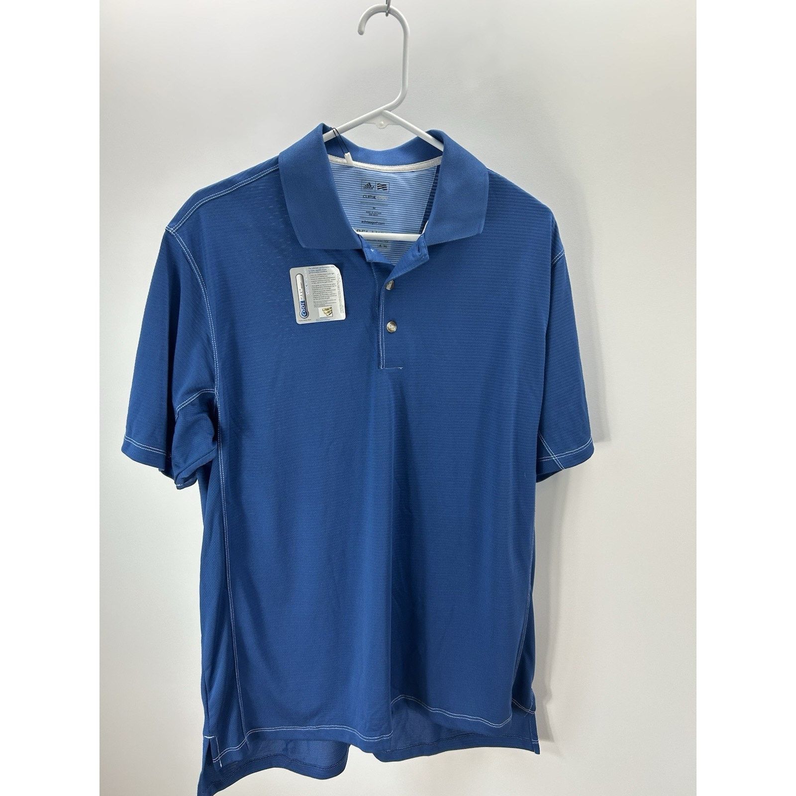 Adidas ADIDAS Men Blue Climalite Textured Regular-Fit Short Sleeve Size US M / EU 48-50 / 2 - 1 Thumbnail