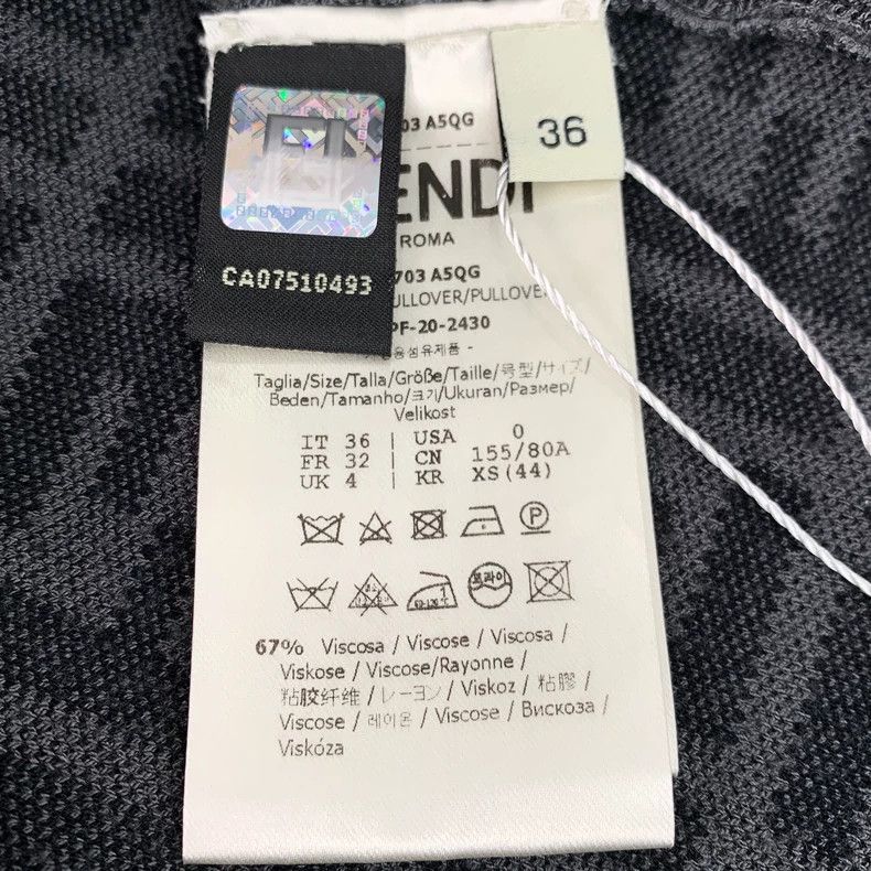 Fendi FENDI Grayish-black logo letter full-print crewneck long-s Size 4XL / US 24-26 - 6 Thumbnail