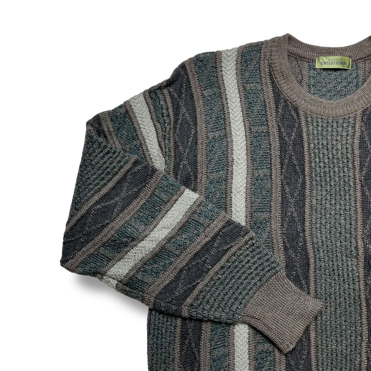 Designer Emilio Rimini coogi style cable knitwear Size US L / EU 52-54 / 3 - 4 Thumbnail