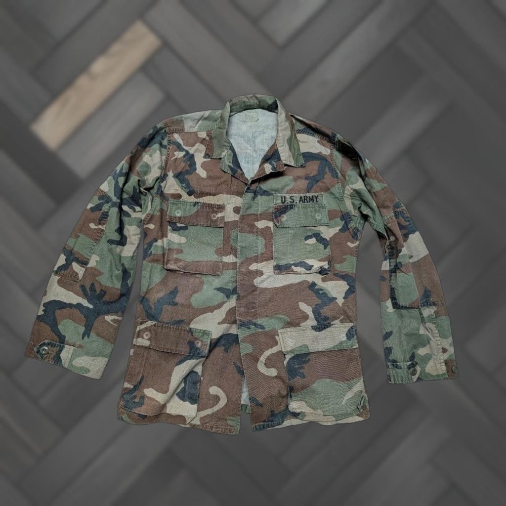 Vintage VINTAGE US ARMY Coat Mens SMALL LONG woodland camouflage patches Size US S / EU 44-46 / 1 - 1 Thumbnail