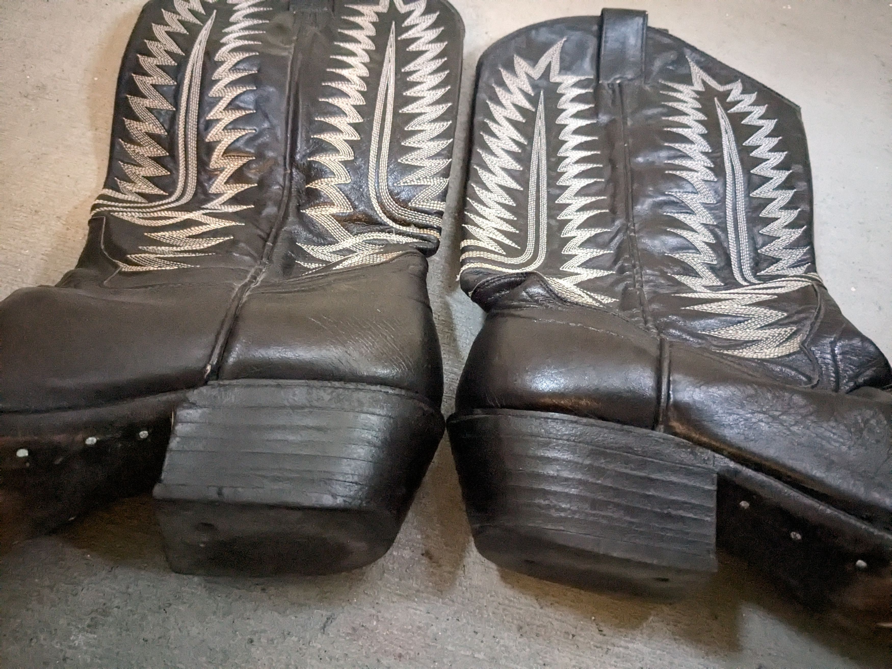 Tony Lama Cowtown Cowboy Boots Black 9.5 EE Wide USA Size US 9.5 / EU 42-43 - 8 Thumbnail