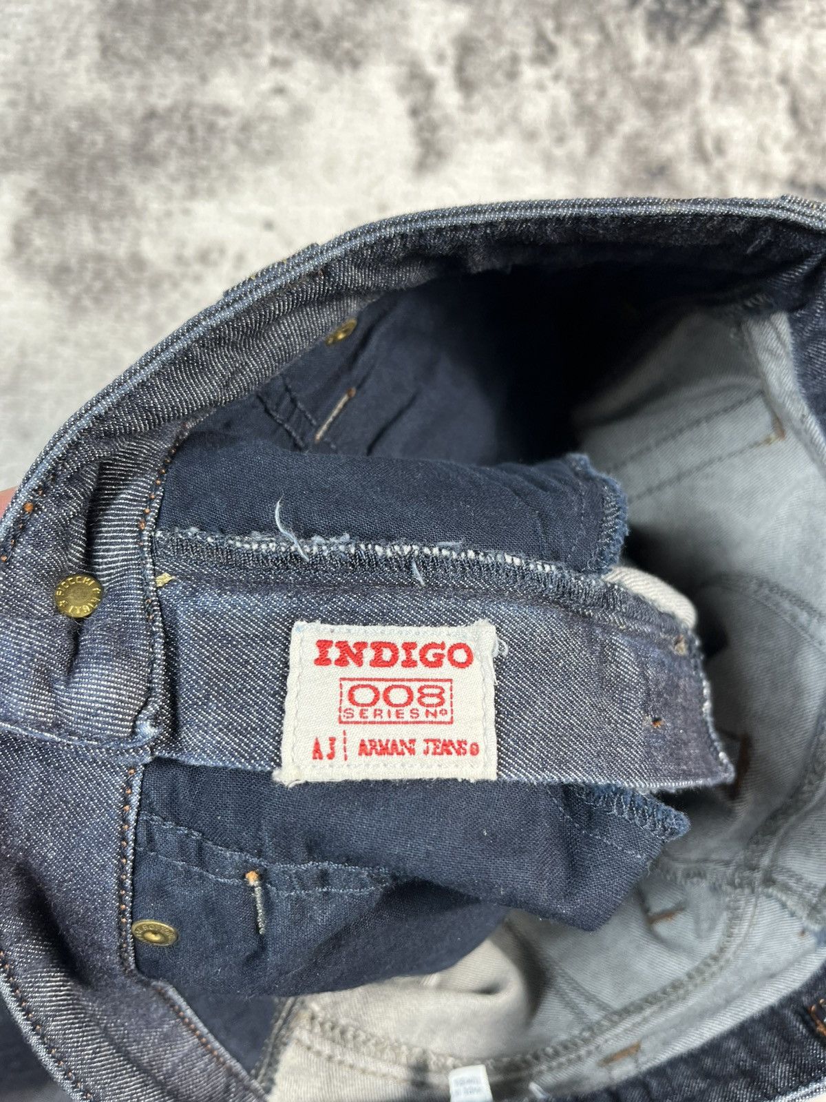 Armani Armani Jeans AJ Metal Logo Indigo Denim Jeans Size US 30 / EU 46 - 8 Thumbnail