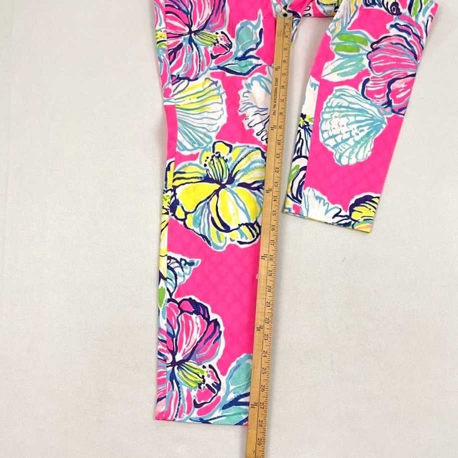 Lilly Pulitzer VINTAGE Lilly Pulitzer Kelly Ankle Pants Sz 8 W30 I28 Pink Floral Preppy Beach Womens Size 30" / US 8 / IT 44 - 5 Thumbnail
