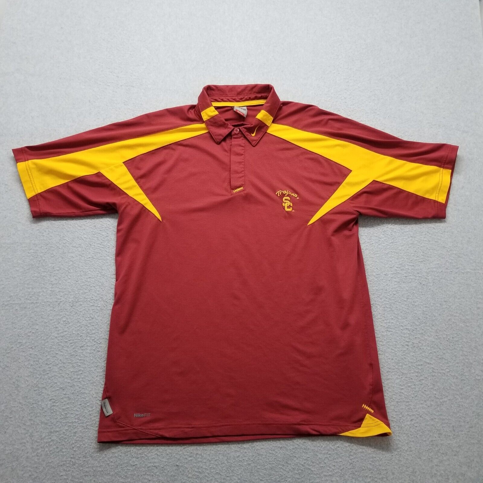 USC Trojans Polo Jersey Shirt Mens Medium Red Football Nike