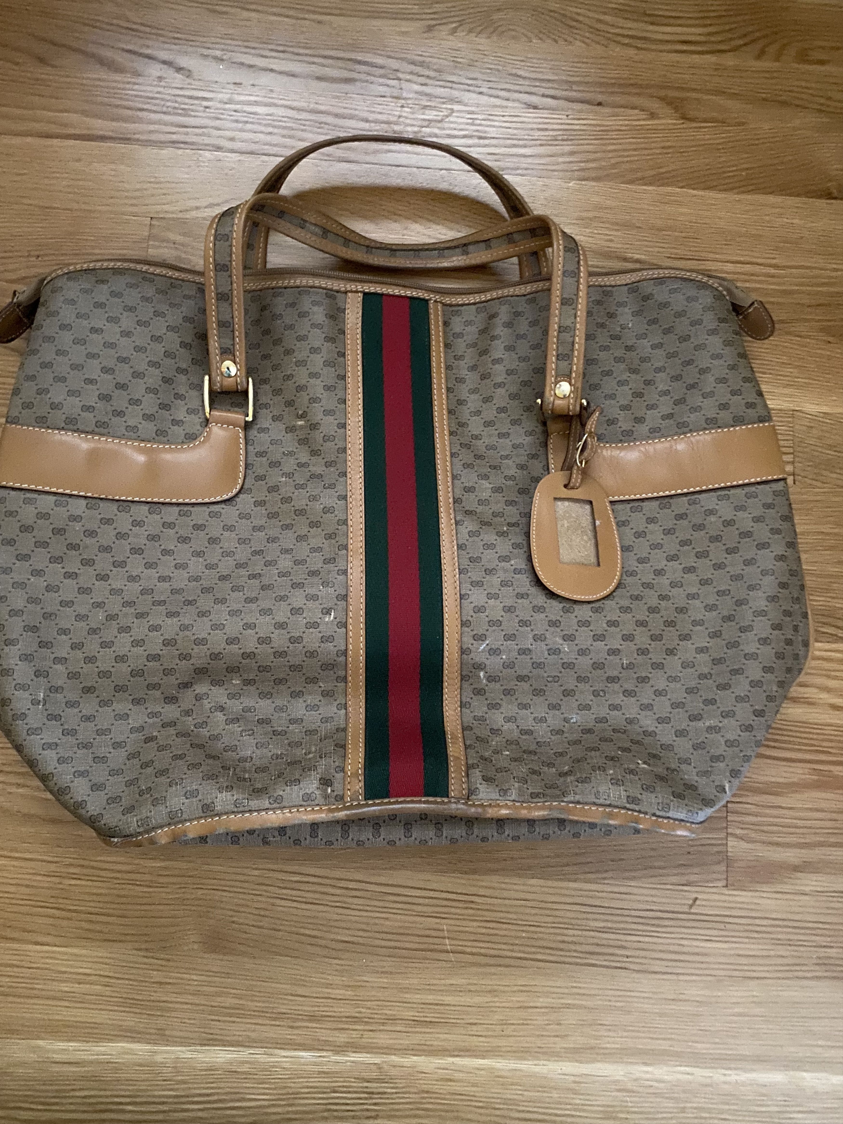 Gucci GUCCI Vintage Large Luggage/Travel Bag Double G Size ONE SIZE - 6 Thumbnail