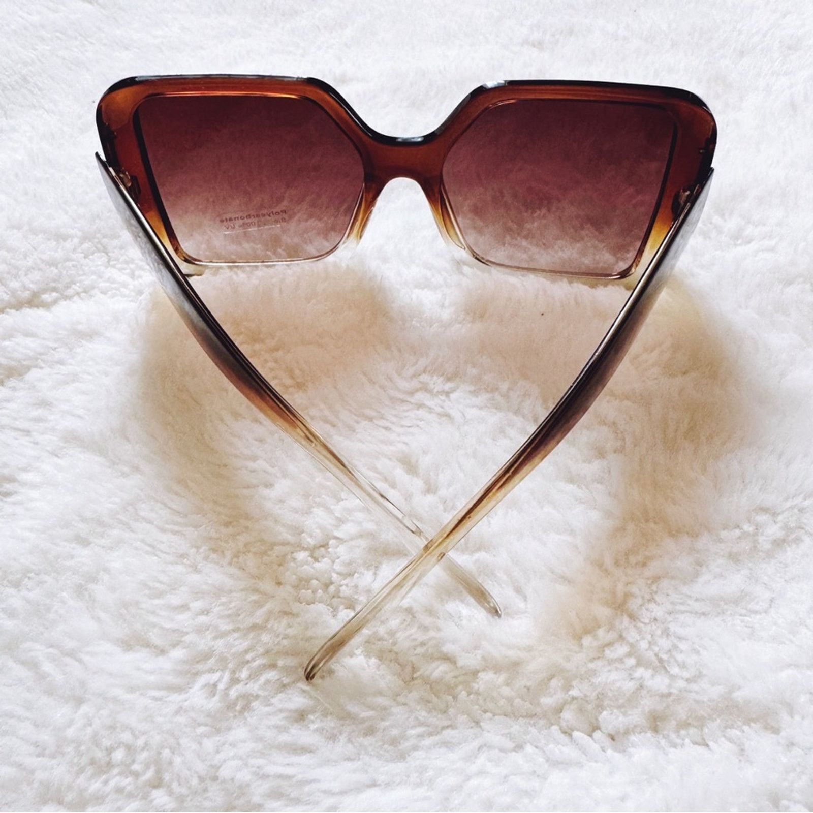 Other Junia Clear Brown Oversized Sunglasses Size ONE SIZE - 7 Thumbnail