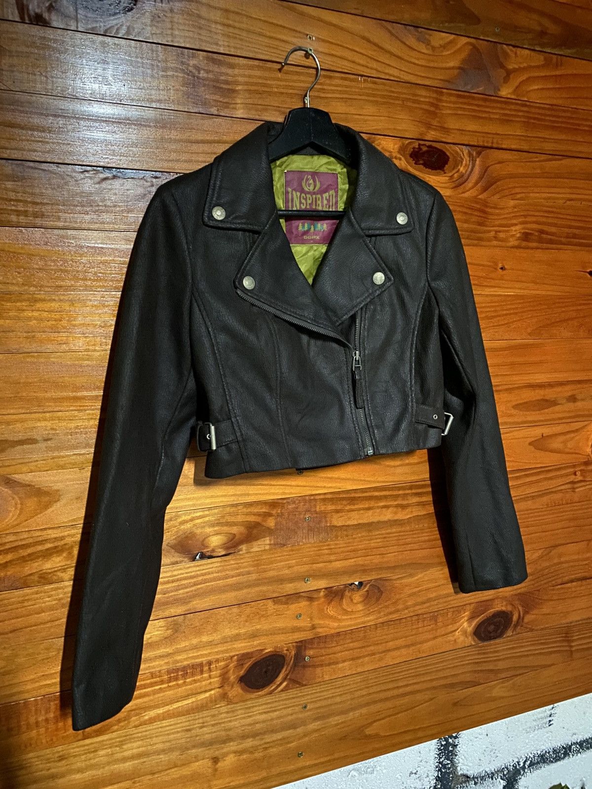 Vintage GGPX Inspired Cropped Faux Leather Biker Jacket | Women’s Size S / US 4 / IT 40 - 5 Thumbnail