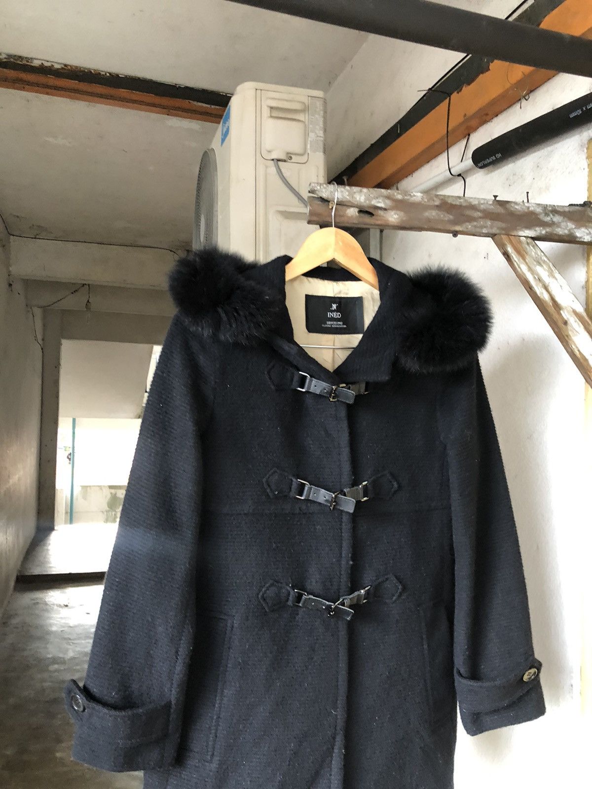 Yohji Yamamoto Ined by Yohji Yamamoto Wool Blend Winter Duffle Coat Hoodie Size M / US 6-8 / IT 42-44 - 4 Thumbnail