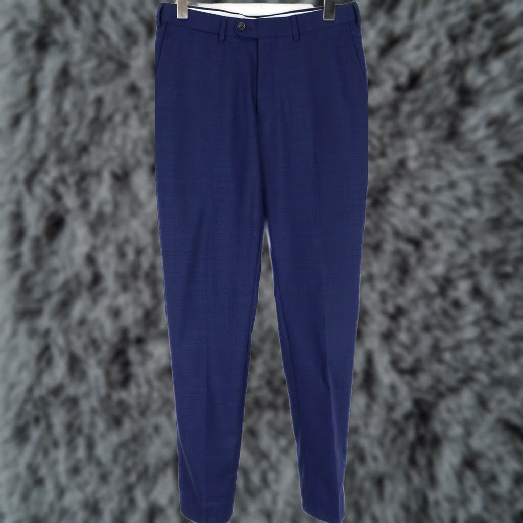 Suitsupply Suitsupply Brescia Slim Fit Trousers Men's Suit Trousers UK 36 / W31 Navy Wool Dress Pants Slim Patterned Pockets Logo Accents Mens Size US 36 / EU 52 - 1 Thumbnail