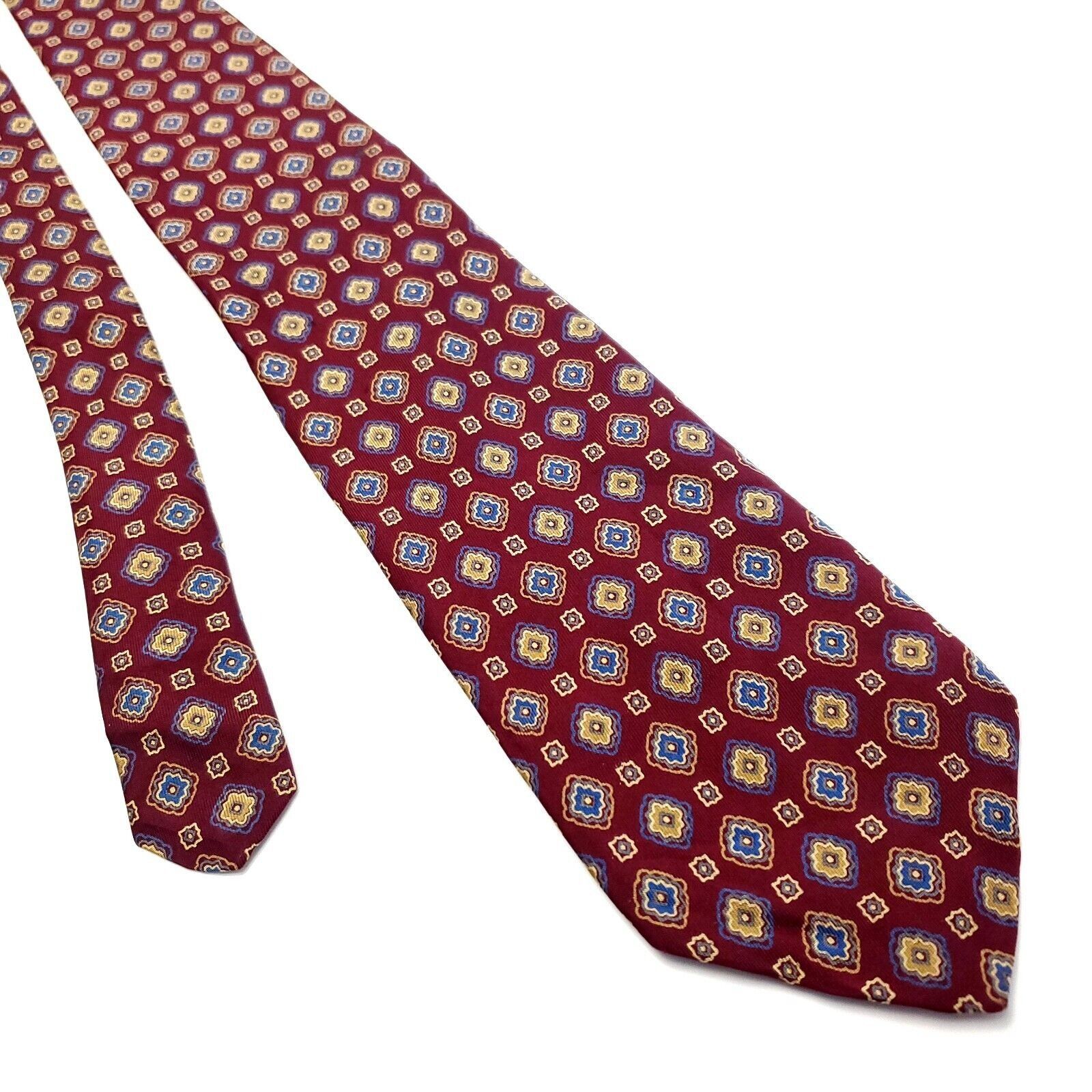 Aquascutum Aquascutum Red Silk Tie Woven Wide Geometric Size ONE SIZE - 1 Thumbnail