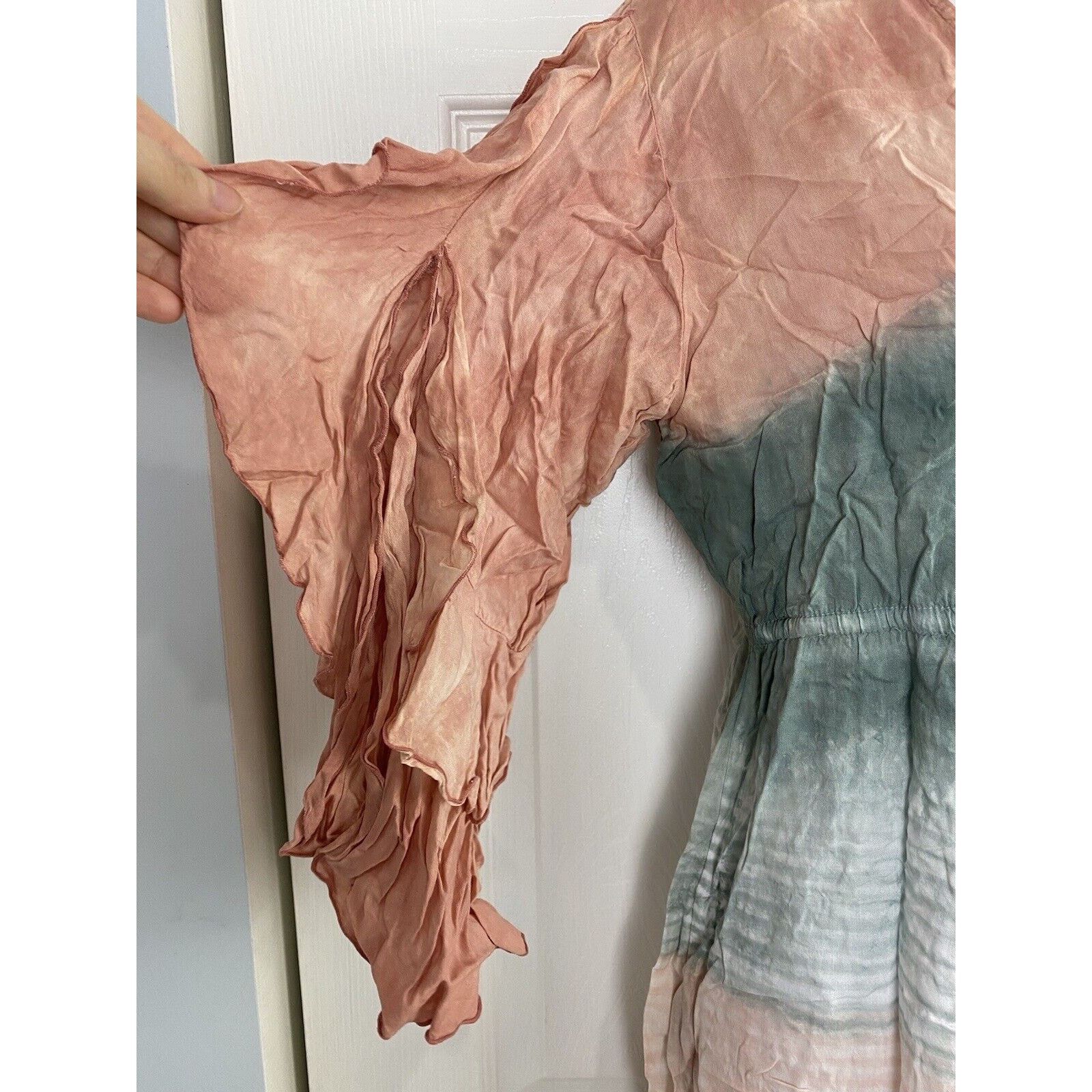 Other Tiare Hawaii Gray Orange Tie Dye Dress Cover Up Ruffle Size S / US 4 / IT 40 - 5 Thumbnail