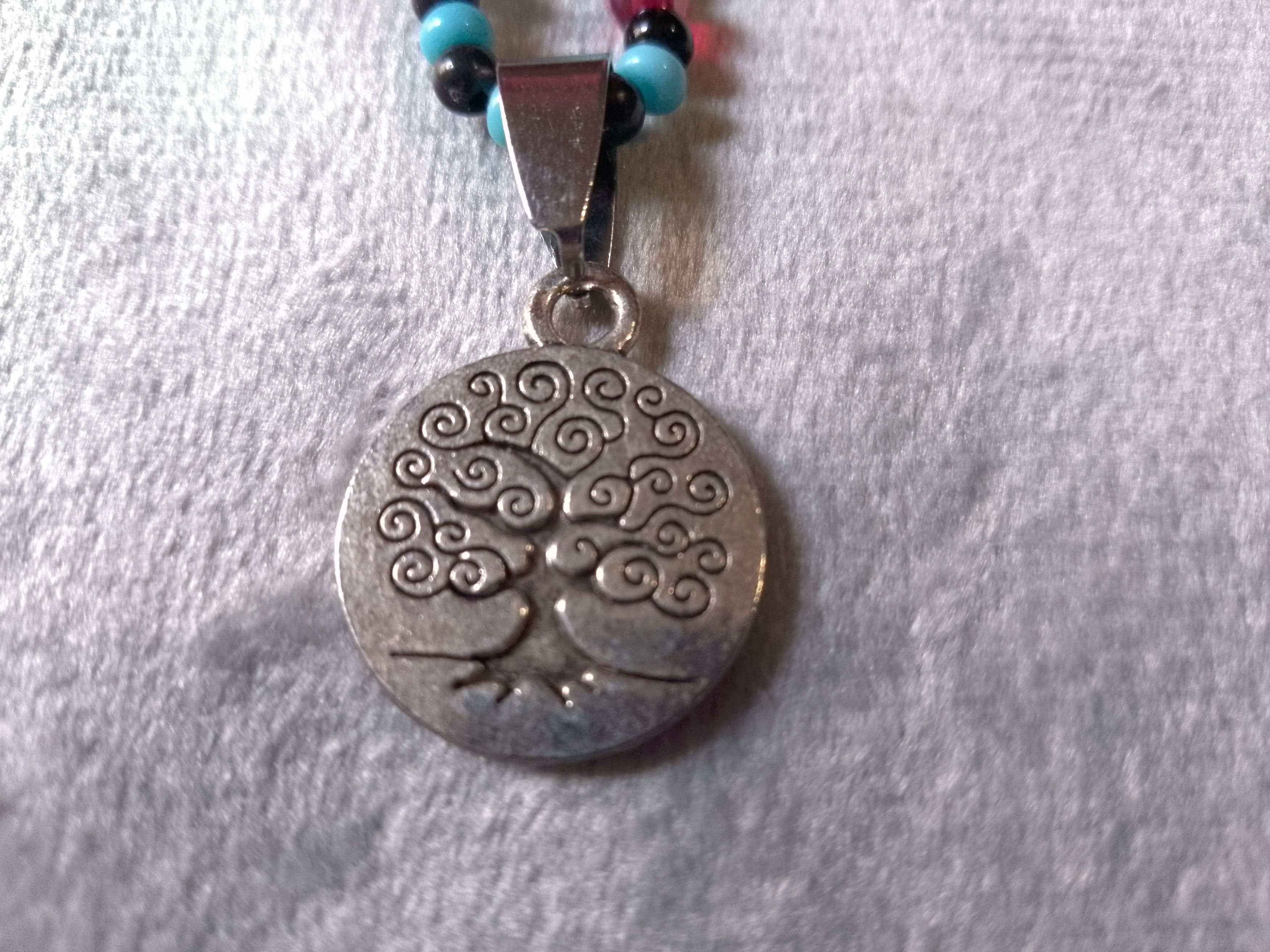 Handmade Earrings Ethnic Blue Bangs. Necklace Pendant in Steel Size ONE SIZE - 3 Thumbnail