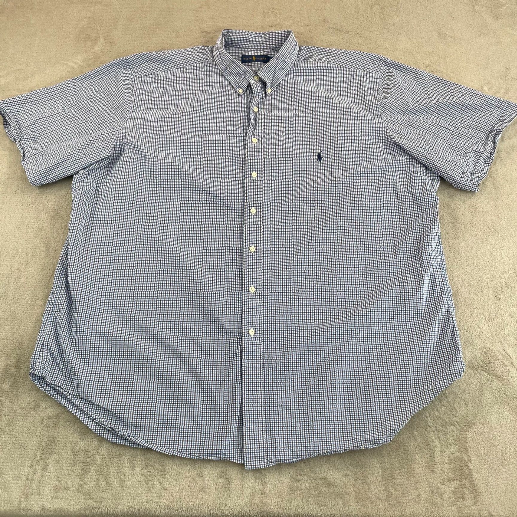 Polo Ralph Lauren Polo Ralph Lauren Oxford Shirt Men 2XLT Tall Plaid Short Sleeve Polo Ralph Lauren oxford shirt Men 2XLT Tall Blue Plaid Short Sleeve Pony Preppy Size US XXL / EU 58 / 5 - 3 Thumbnail