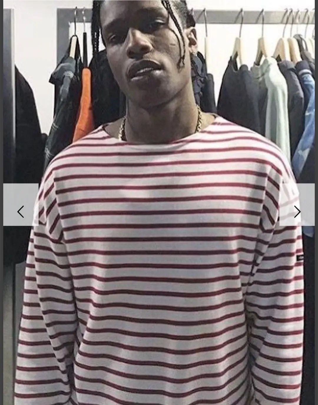 A$AP Rocky × Saint James × Vintage Saint James ASAP Rocky style centre logo striped t-shirt Y2K Size M / US 6-8 / IT 42-44 - 2 Thumbnail