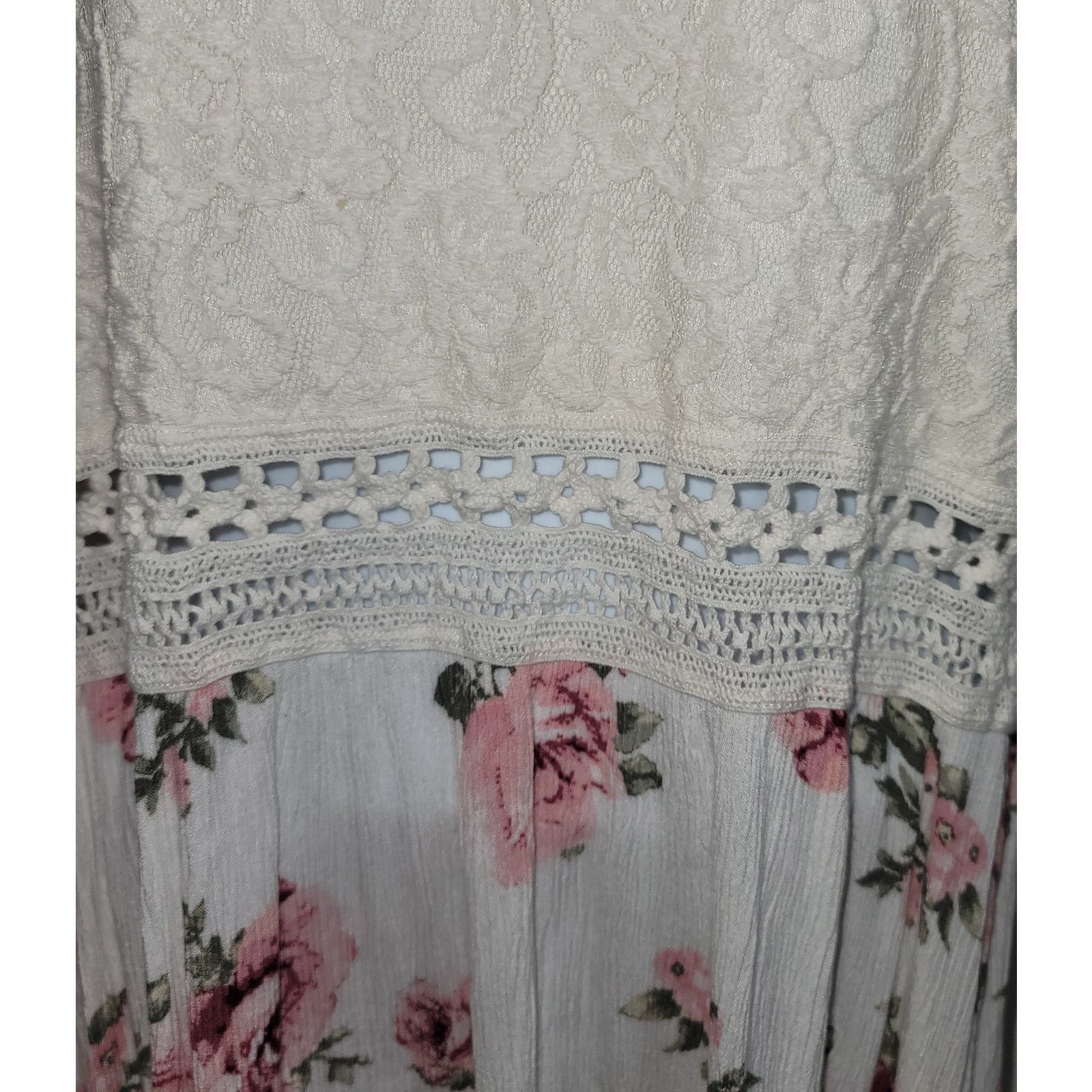 rue21 Rue 21 Cream Pink Red Floral Print Halter Mini Dress XL Size XL / US 12-14 / IT 48-50 - 3 Thumbnail