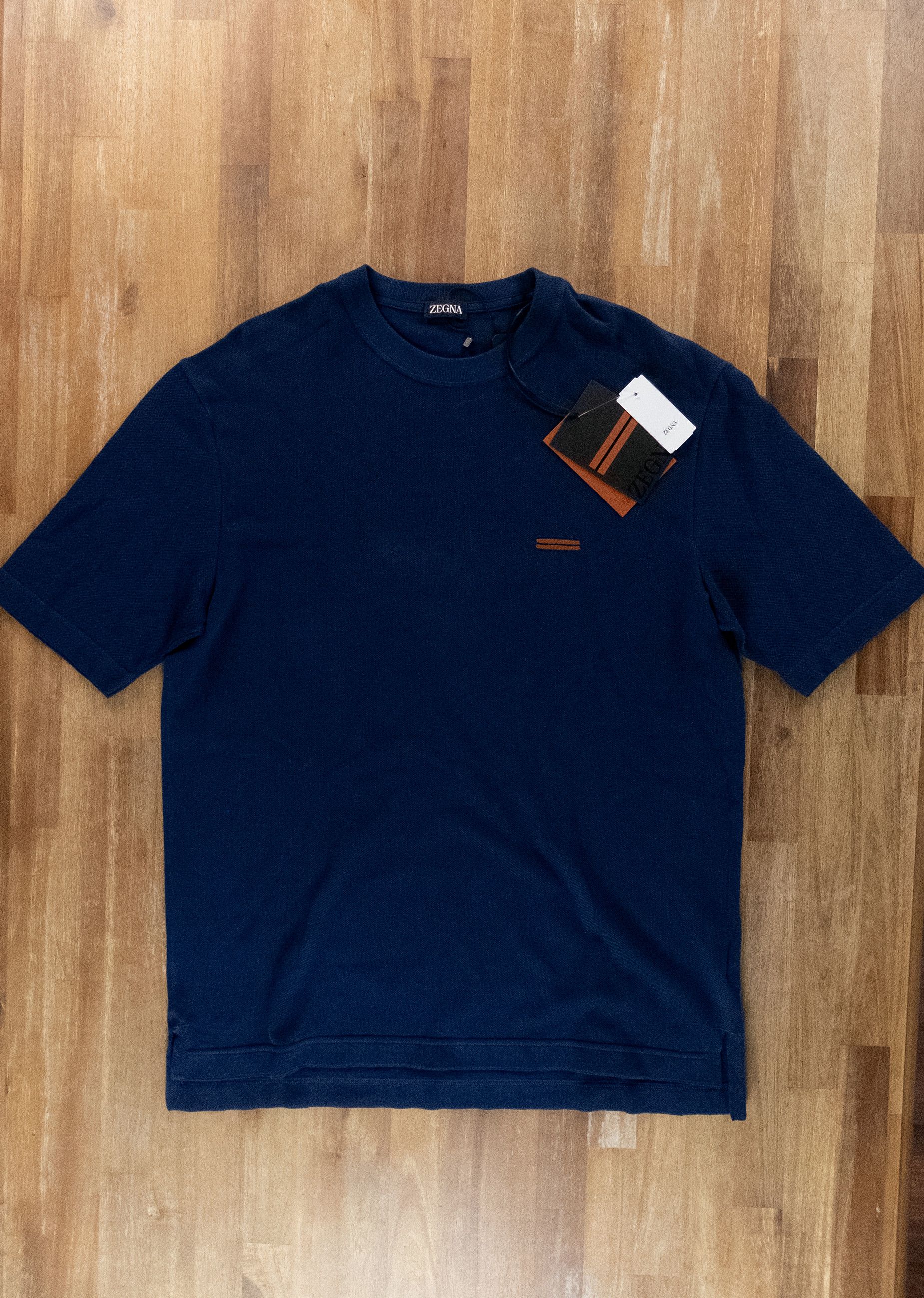 Ermenegildo Zegna ZEGNA blue knit classic cotton t-shirt Size 50 IT / Medium Size US M / EU 48-50 / 2 - 2 Thumbnail