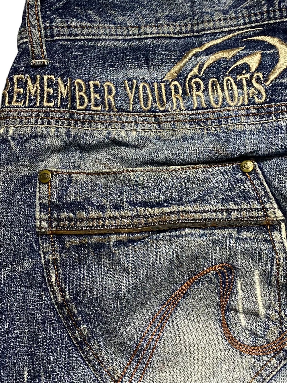 Gotcha Vintage Gotcha Remember your Roots Embroidered Baggy Jeans Size US 35 - 14 Thumbnail