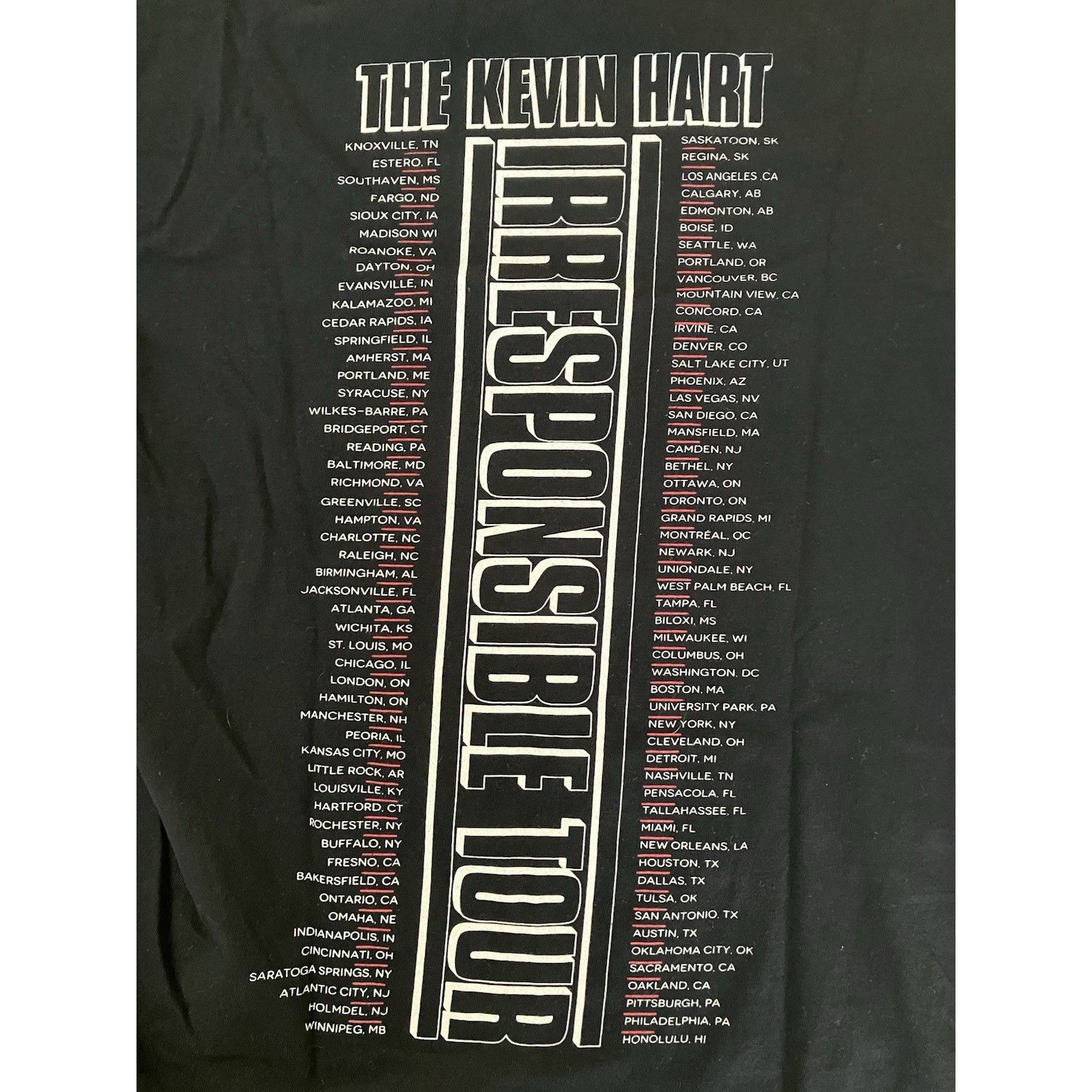Other Kevin Hart Irresponsible Comedy Tour 2019 Tee Black T-Shirt Size US S / EU 44-46 / 1 - 6 Thumbnail