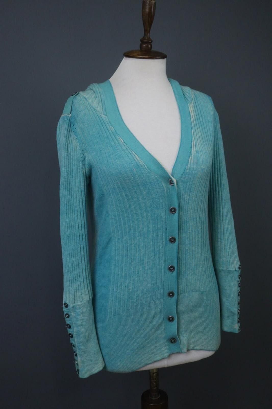 Juicy Couture Jeans Juicy Couture Blue Wool Knitted Hooded Cardigan Size S Size S / US 4 / IT 40 - 8 Thumbnail