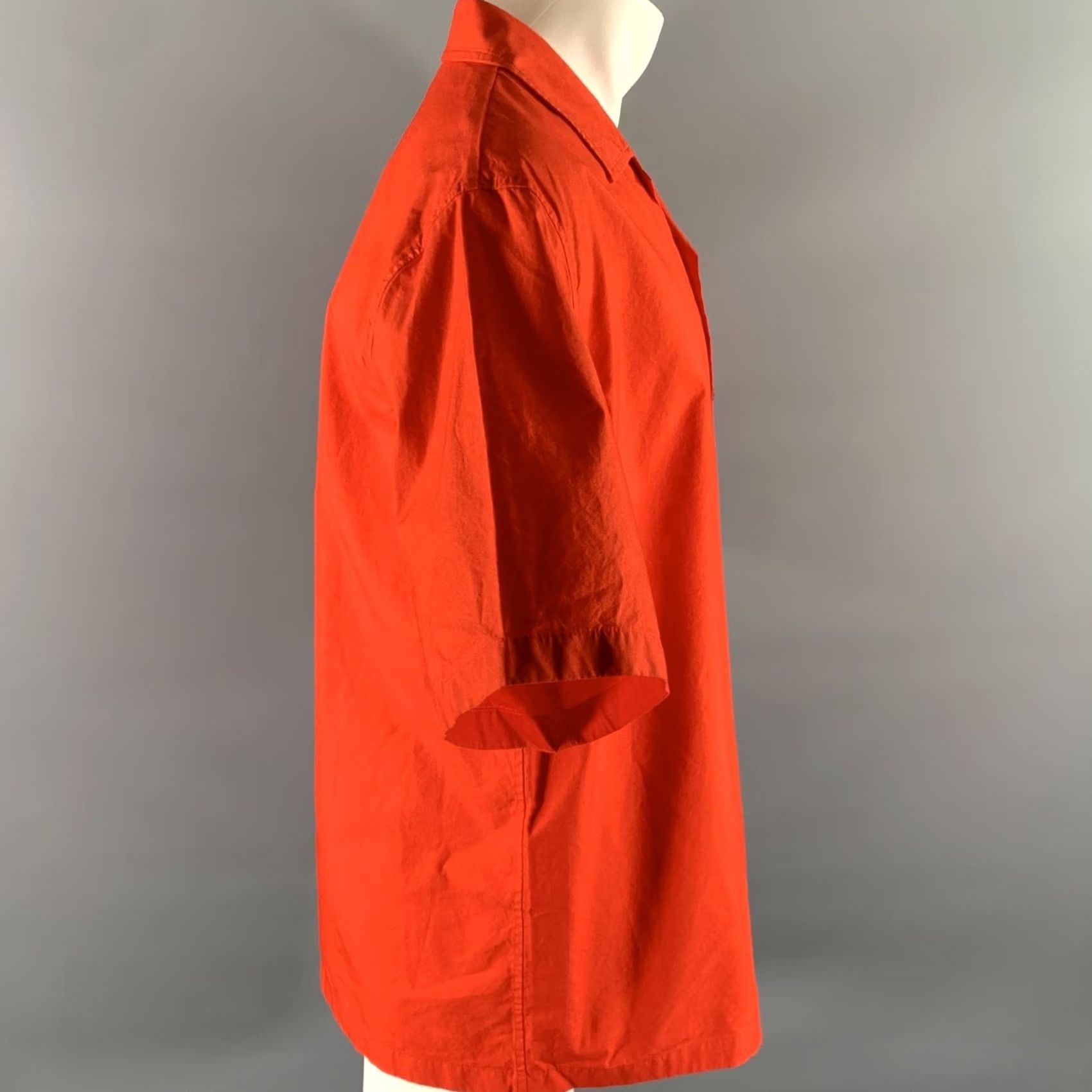Jil Sander JIL SANDER Camp Shirt Size L Red Cotton Short Sleeve Size US L / EU 52-54 / 3 - 3 Thumbnail