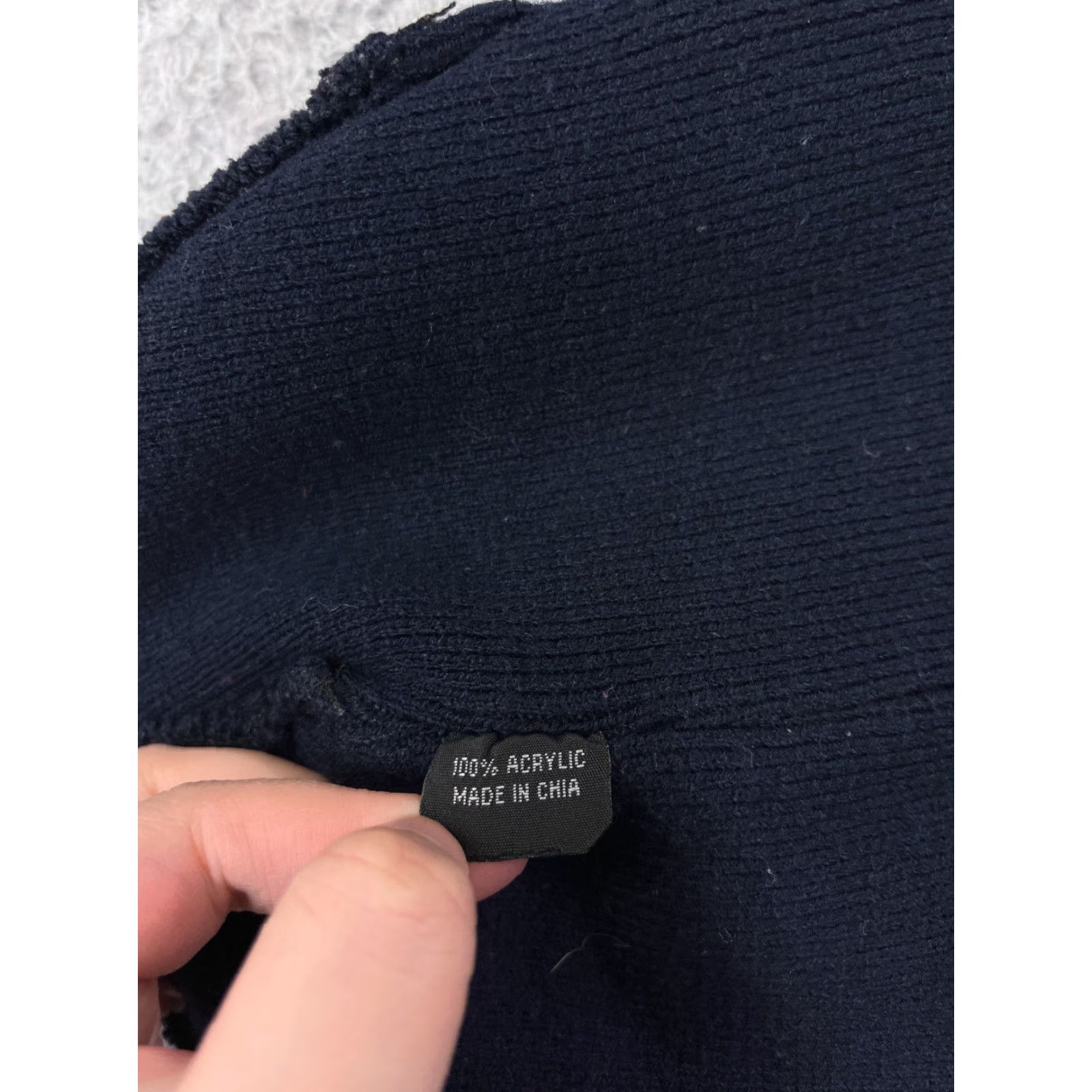 Vintage Beanie Beanie Blue White Knit Acrylic Trucker Hat Trucker Freight Trucking Casual Travel Workwear Adult One Size Men Embroidered Adjustable Size ONE SIZE - 6 Thumbnail
